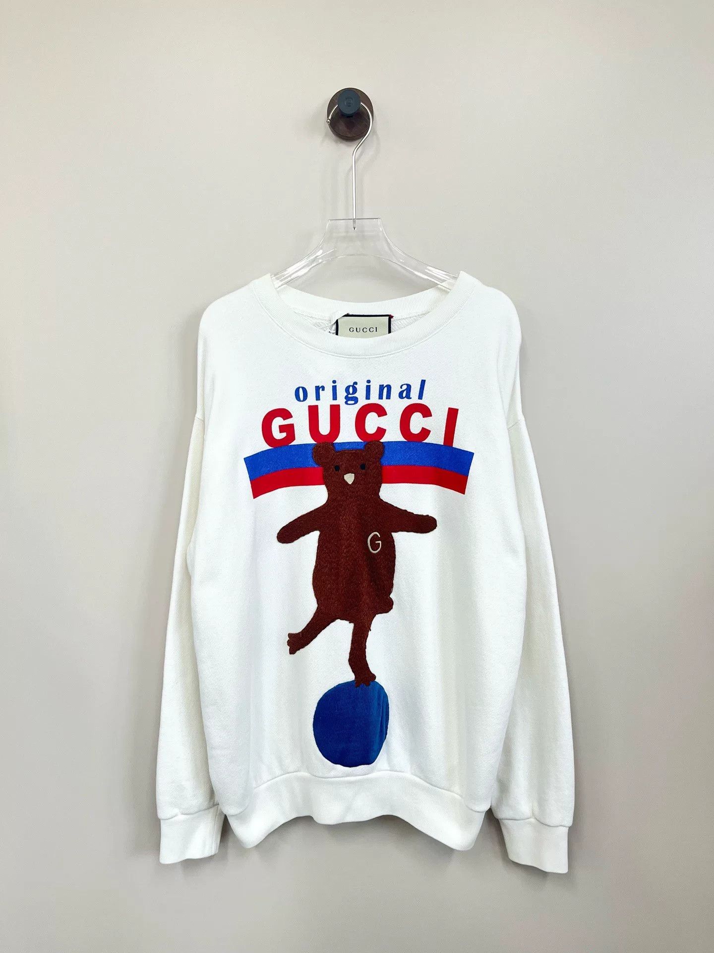 Gucci Gucci Bear Logo Sweatshirt in White Size XXS / US 00 / IT 34 - 1 Thumbnail