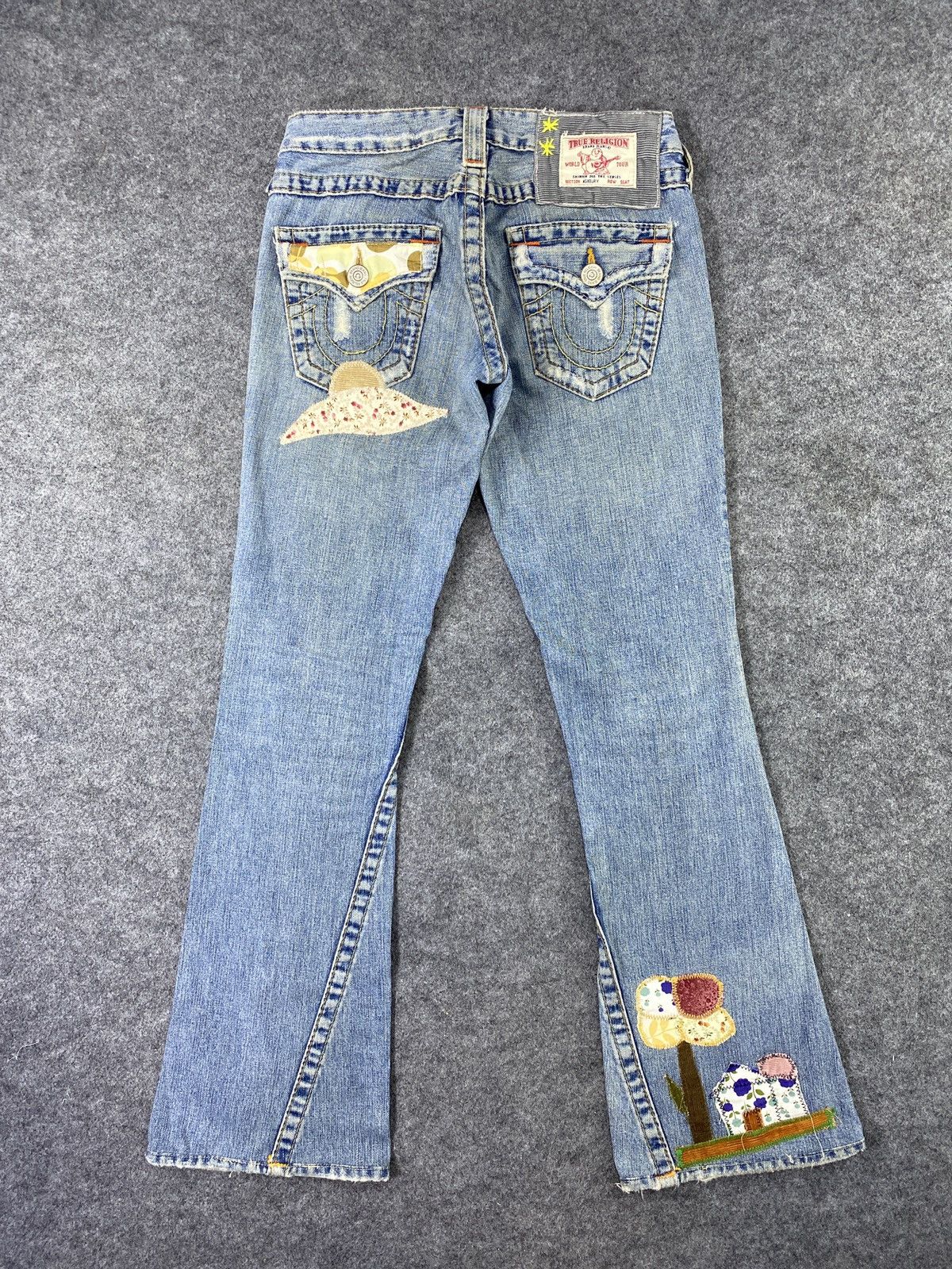If Six Was Nine × Jean × True Religion True Relegion Distressed patchwork flare jeans - J1113 Size US 28 / EU 44 - 6 Thumbnail