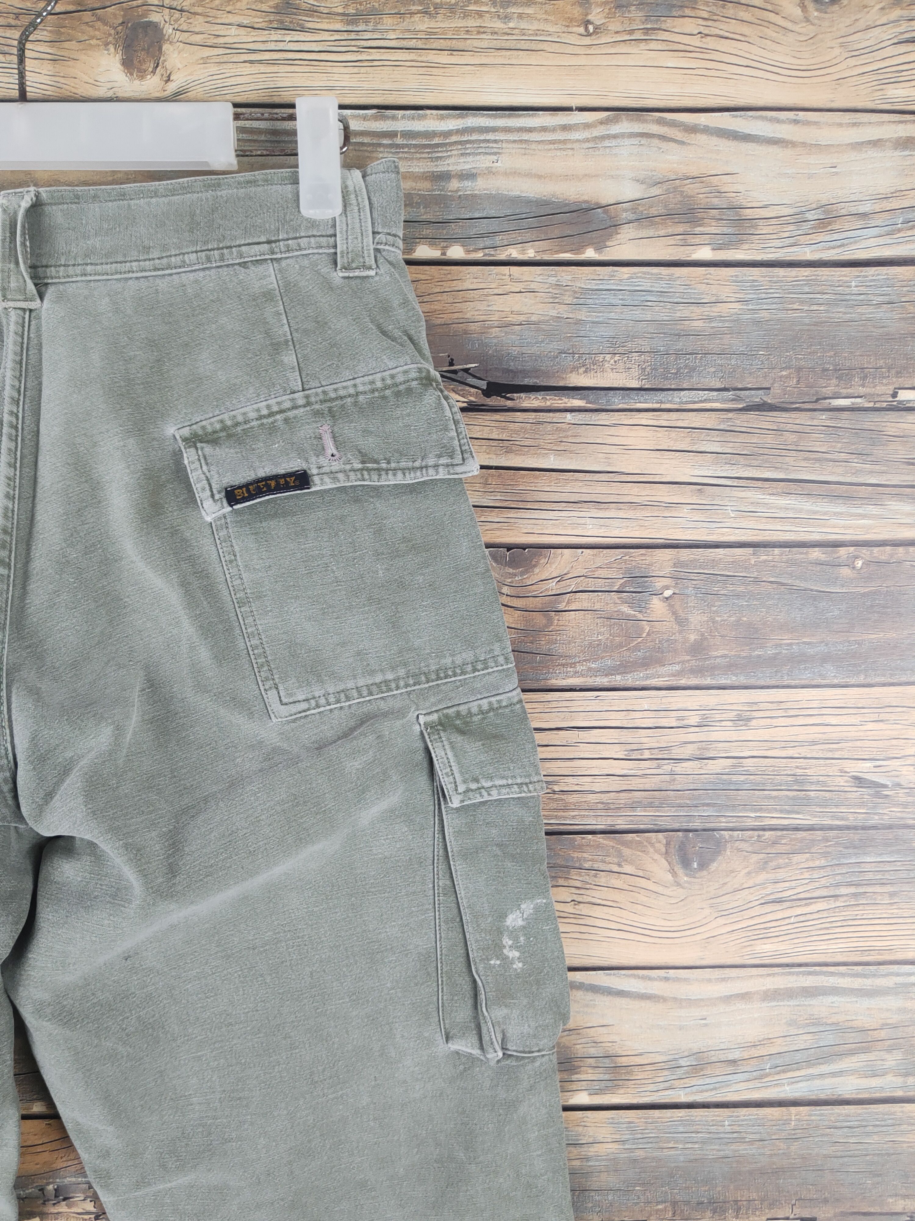 Japanese Brand DL Blue Way Green Faded Multipocket Cargo Pants #46-228T Size US 28 / EU 44 - 12 Thumbnail