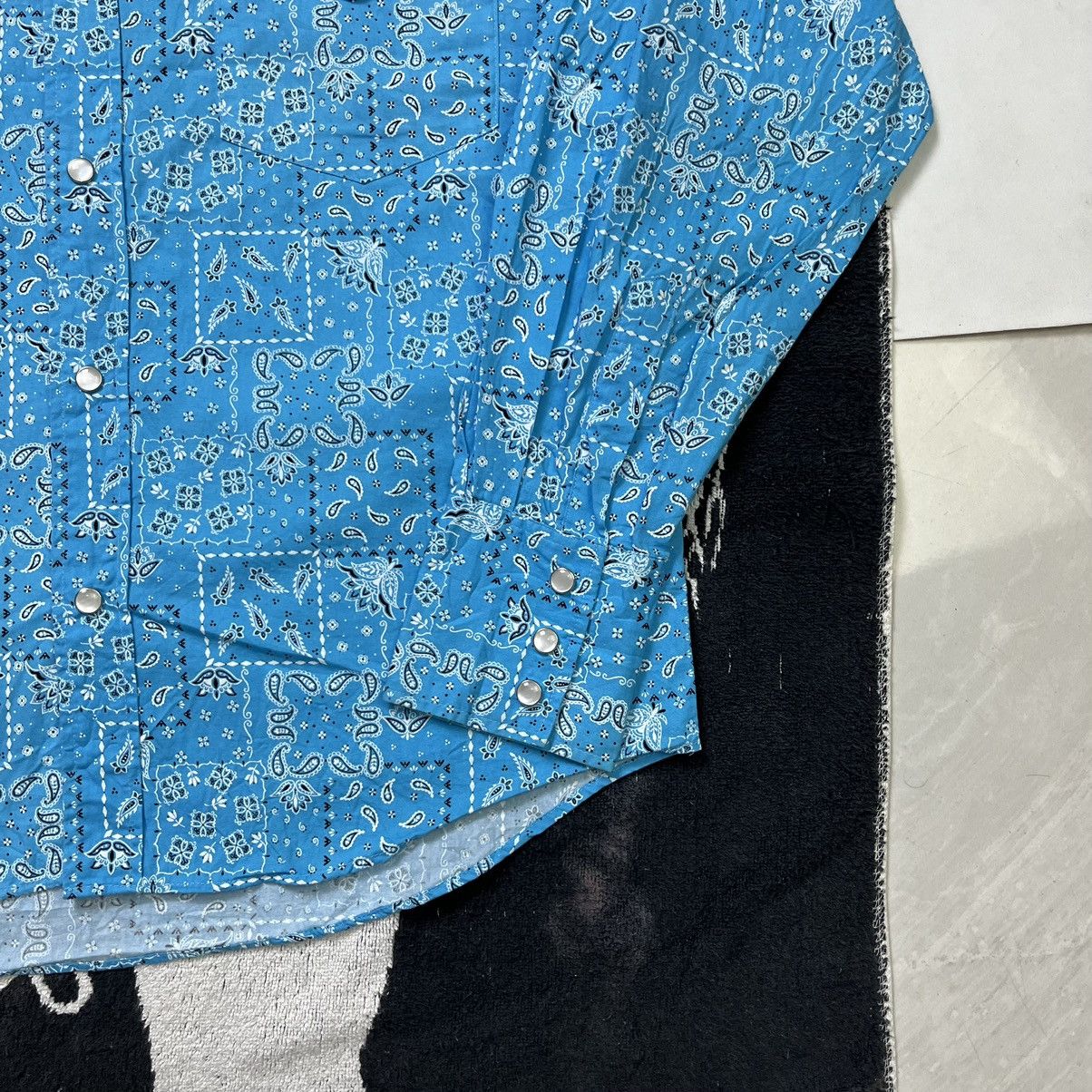 Japanese Brand Blue Ball Bandana Paisley long sleeve Western shirt Size US M / EU 48-50 / 2 - 7 Thumbnail