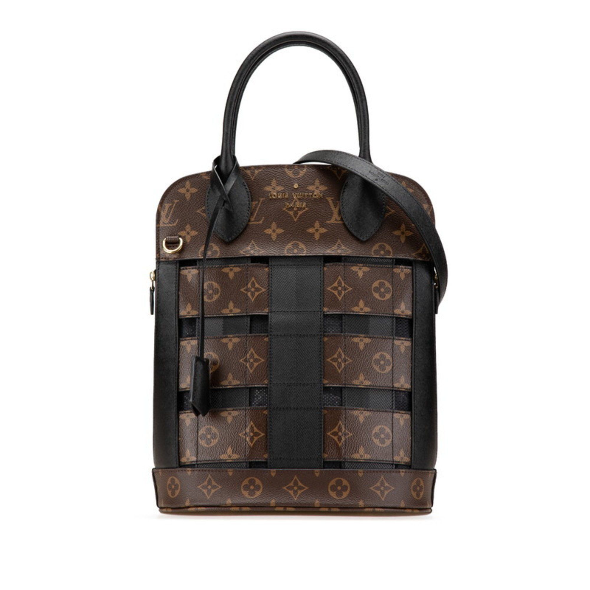 Louis Vuitton Monogram Traceage Tote Handbag Shoulder Bag M44111 Brown Black Pvc Leather Women's Louis Vuitton