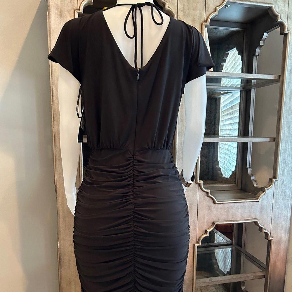 Designer Julia Jordan Ruched Split Sleeve Jersey Dress Size L / US 10 / IT 46 - 7 Thumbnail