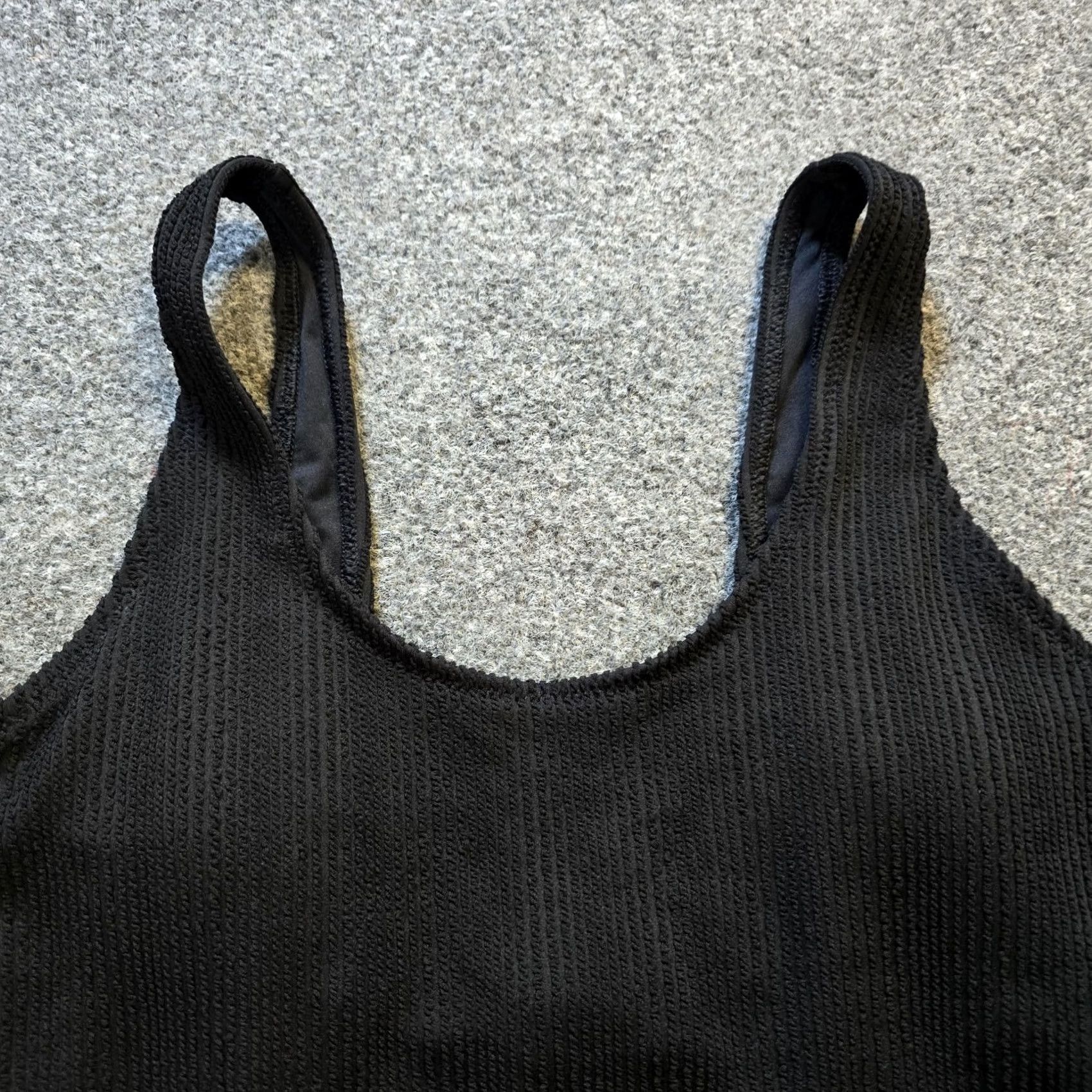 Old Navy Old Navy One Piece Women Large Black Ribbed Stretch Resort Capsule Swimsuit Regular Size XS? No, keep as L. Size ONE SIZE - 2 Thumbnail