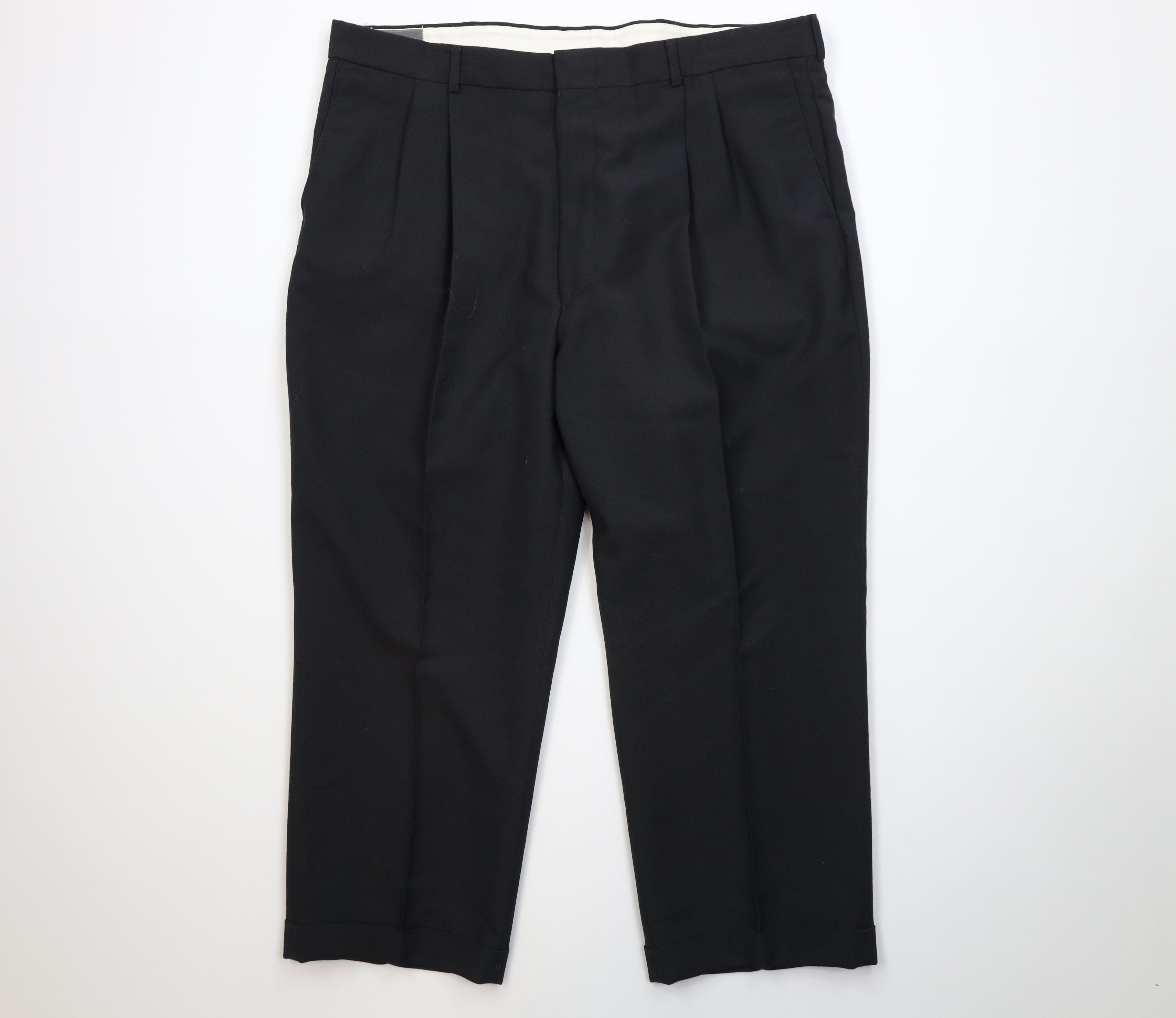 Vintage Vintage 90s Streetwear Knit Wide Leg Chino Pants Black Size US 40 / EU 56 - 1 Thumbnail