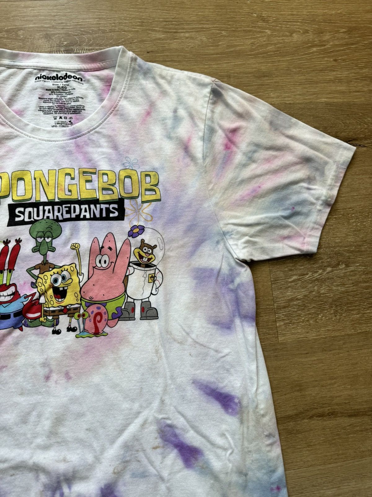 Nickelodeon Ice Dye Trippy Summer SpongeBob and Friends Tie Dye Tee Size US XL / EU 56 / 4 - 7 Thumbnail