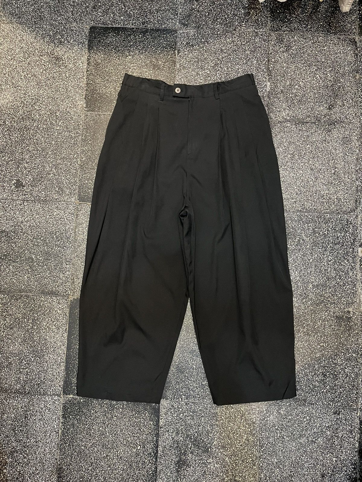 Japanese Brand Young Min, Triple Tuck Wide Balloon Pants Silk, LIKE ANGLAN! Size US 36 / EU 52 - 1 Thumbnail