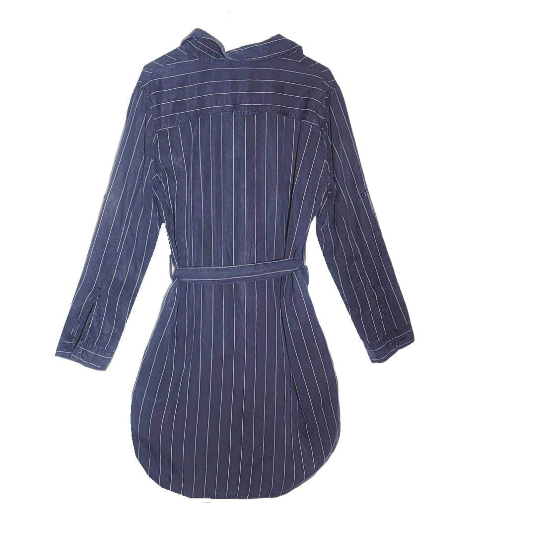 Other Velvet Heart Womens Stripe Shirt Dress S Gray White Roll-Sle Size S / US 4 / IT 40 - 3 Thumbnail