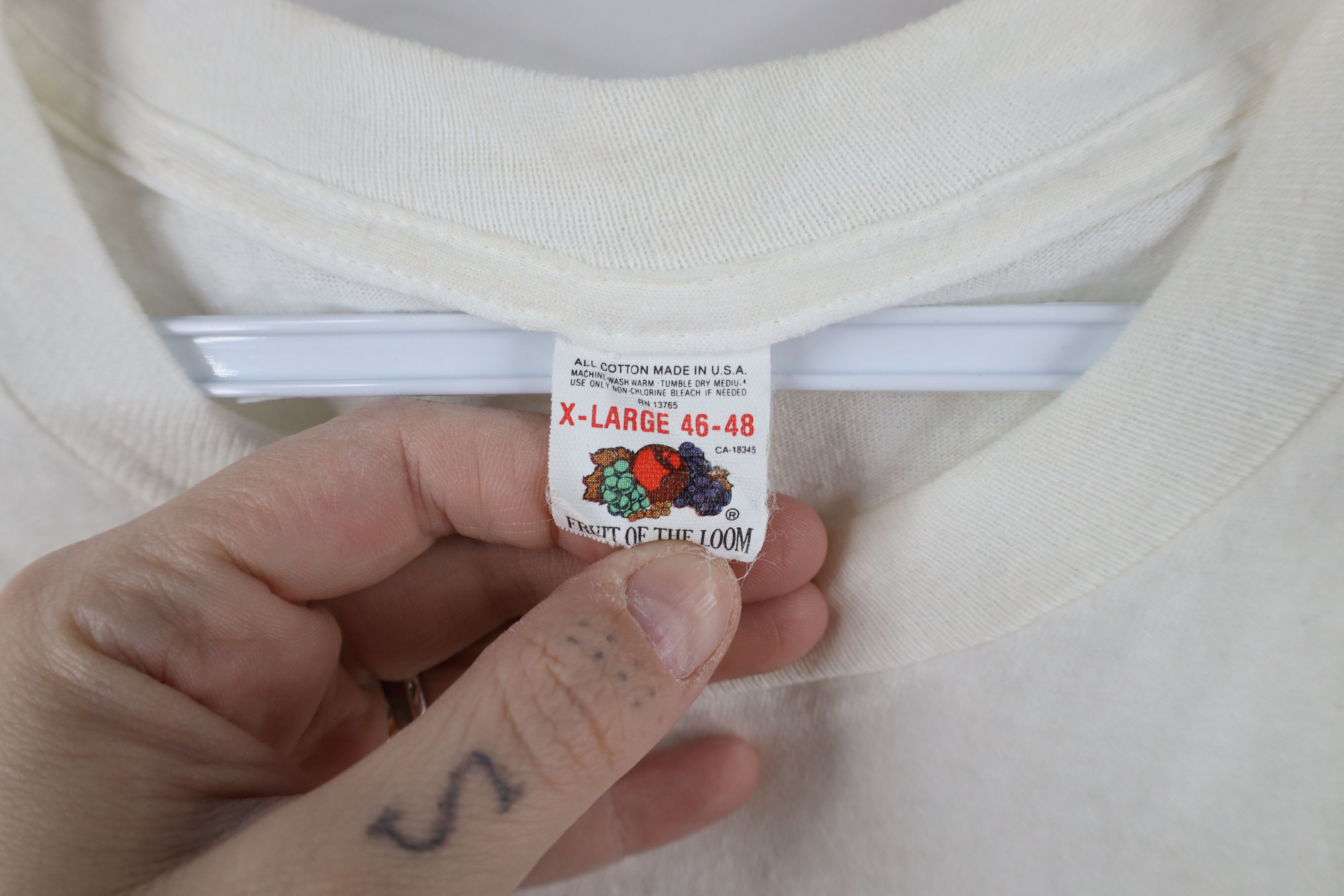 Vintage Vintage 90s Streetwear Cotton Short Sleeve T-Shirt White USA Size US XL / EU 56 / 4 - 7 Thumbnail