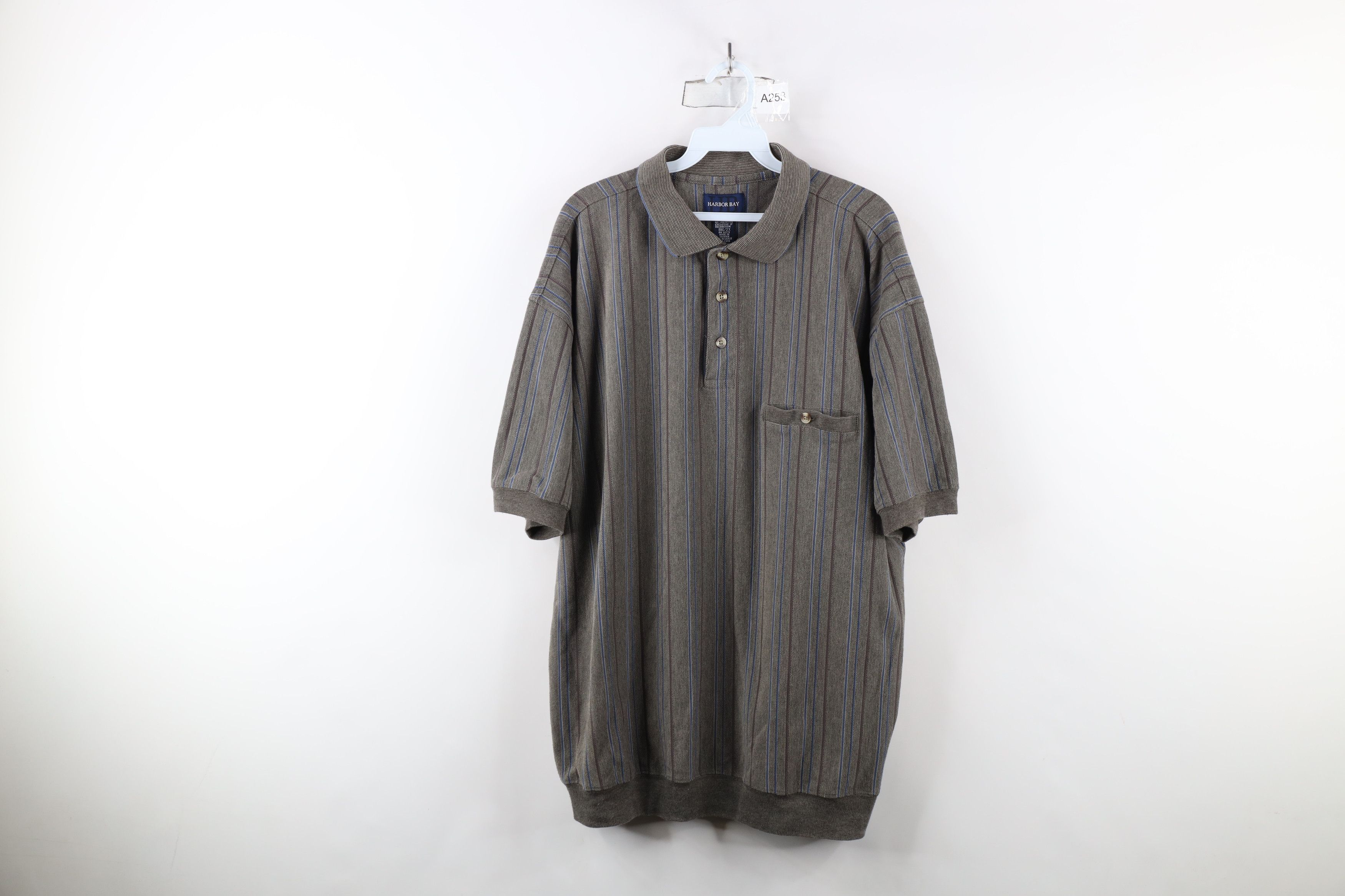 Vintage Vintage 90s Streetwear Striped Collared Pullover Polo Shirt Size US XXL / EU 58 / 5 - 1 Thumbnail