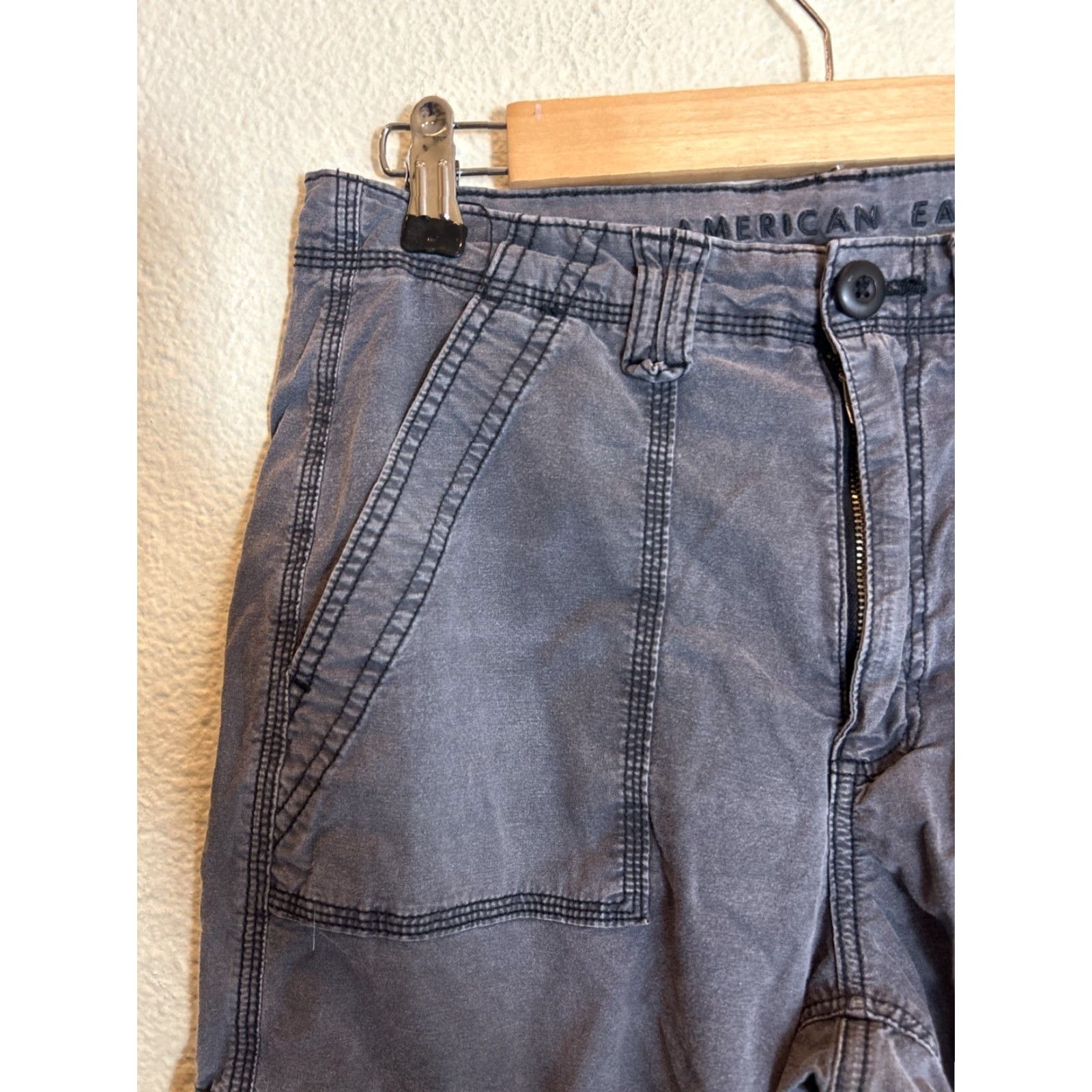 American Eagle Outfitters American Eagle Pants Women’s 6 Stretch Cargo Baggy Jogger Black 28x29 Womens Size 28" / US 6 / IT 42 - 6 Thumbnail