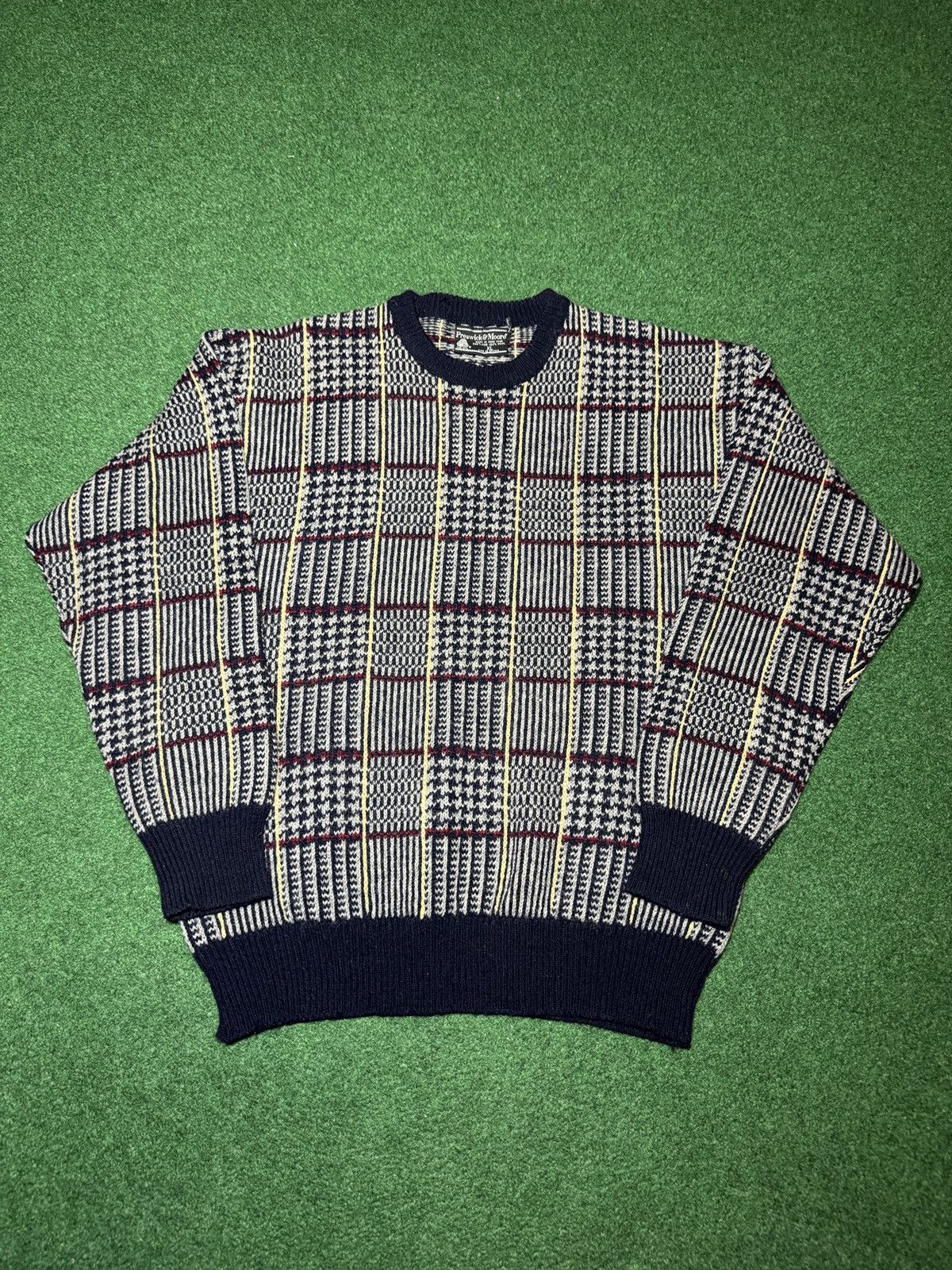 Vintage Preswick And Moore Vintage Wool Houndstooth XL Sweater Size US XL / EU 56 / 4 - 1 Thumbnail