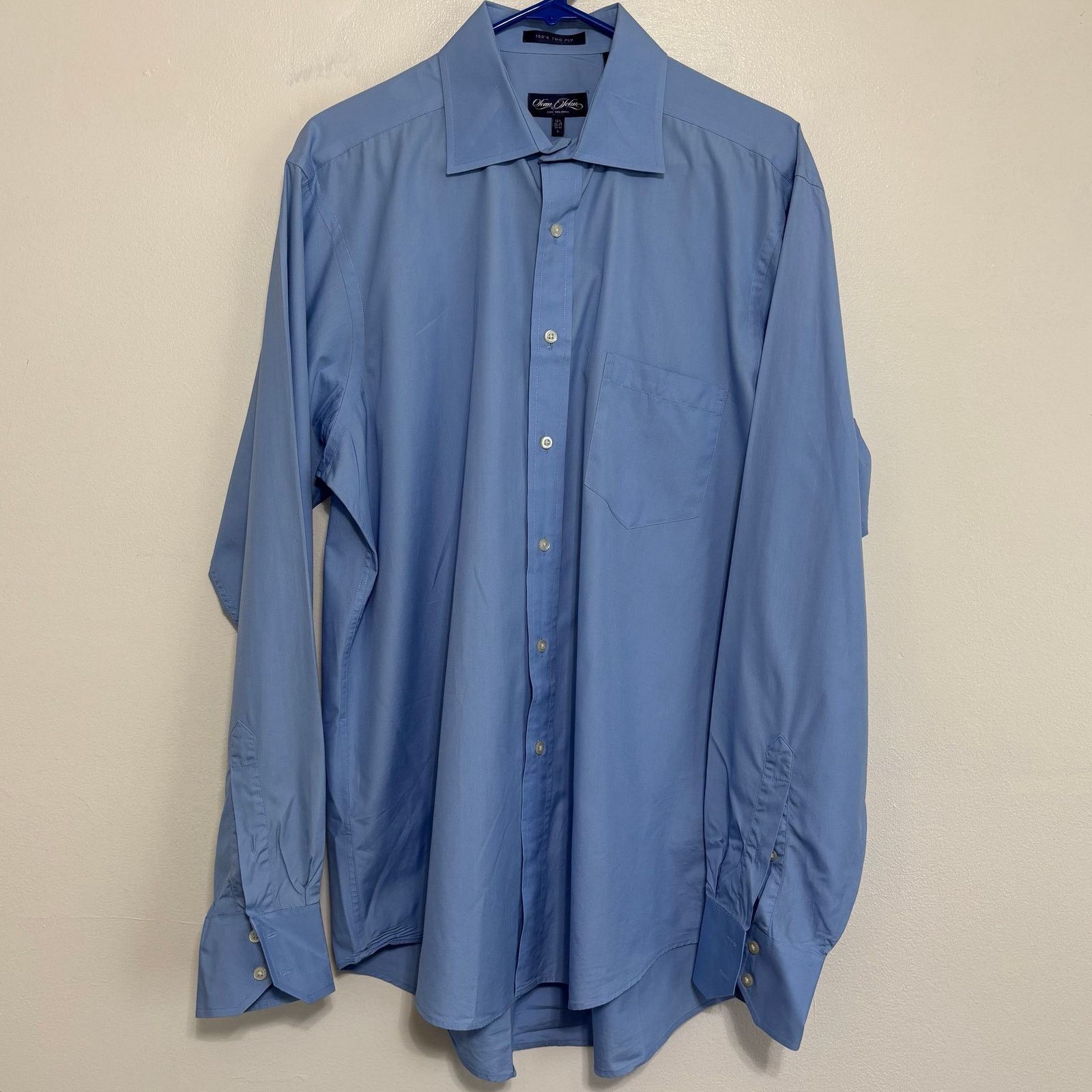 Sean John Sean John Blue Cotton Long Sleeve Dress Shirt Men’s Large Size US L / EU 52-54 / 3 - 1 Thumbnail