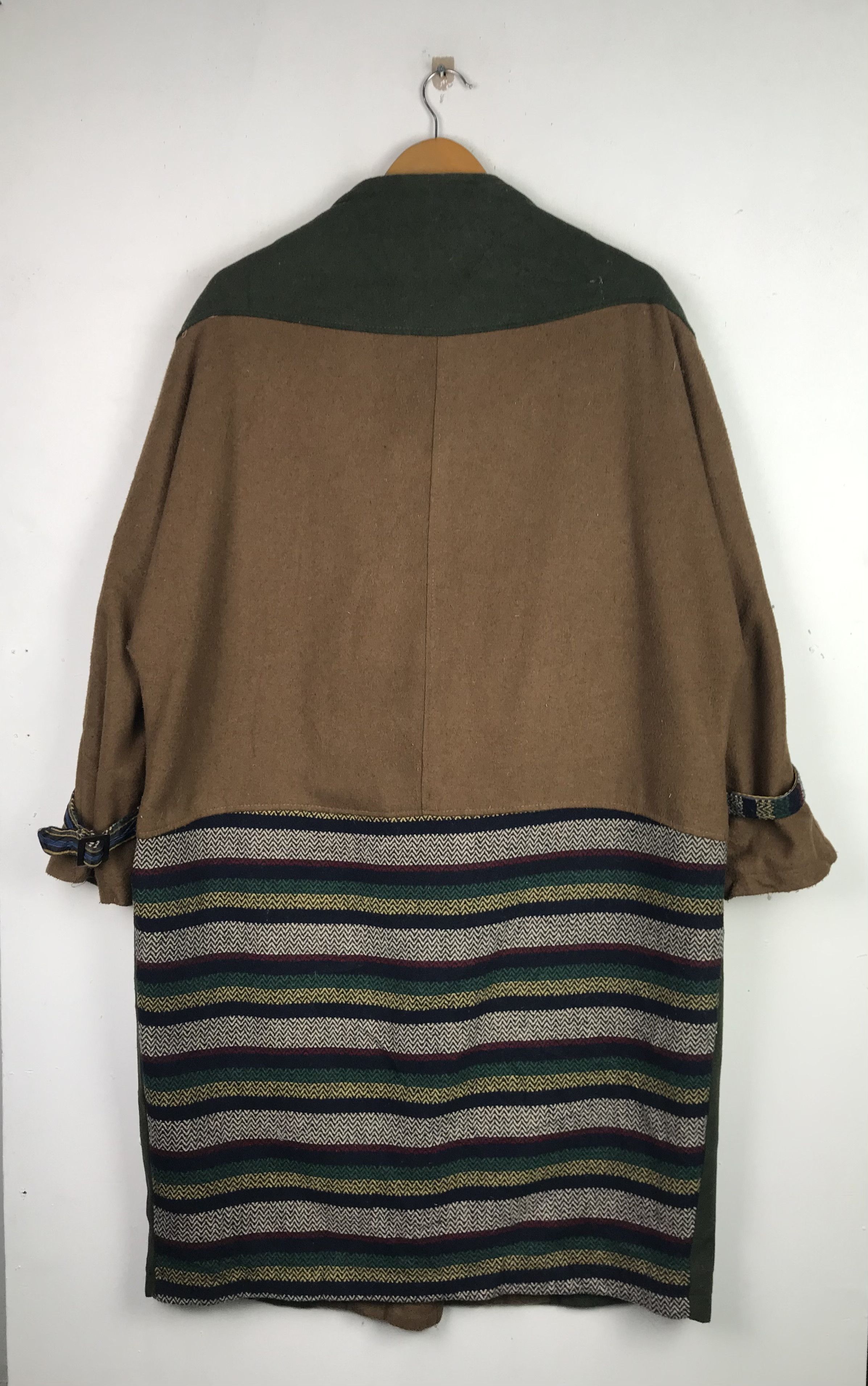 Other Vintage Wool Long Jacket Rare Design Size US XL / EU 56 / 4 - 2 Thumbnail