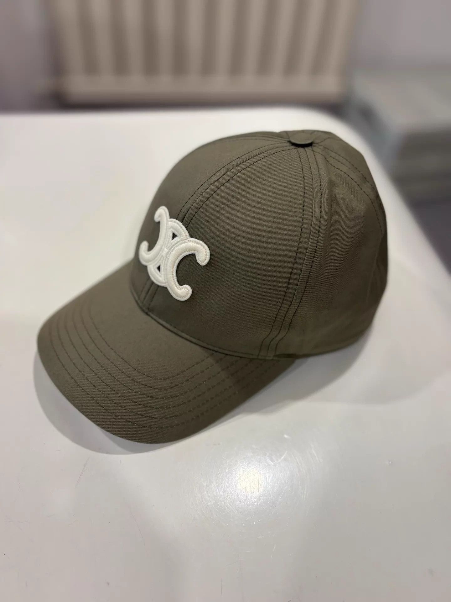 Celine Celine Olive Green Triomphe Logo Cap 99 New S Size ONE SIZE - 1 Thumbnail