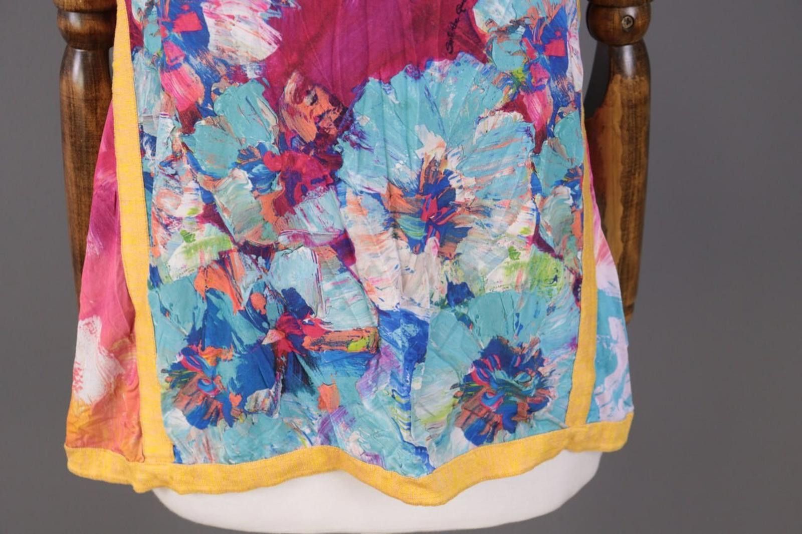 Designer Save the Queen Multicolour Floral Art Top Tank Blouse Size S Size S / US 4 / IT 40 - 2 Thumbnail
