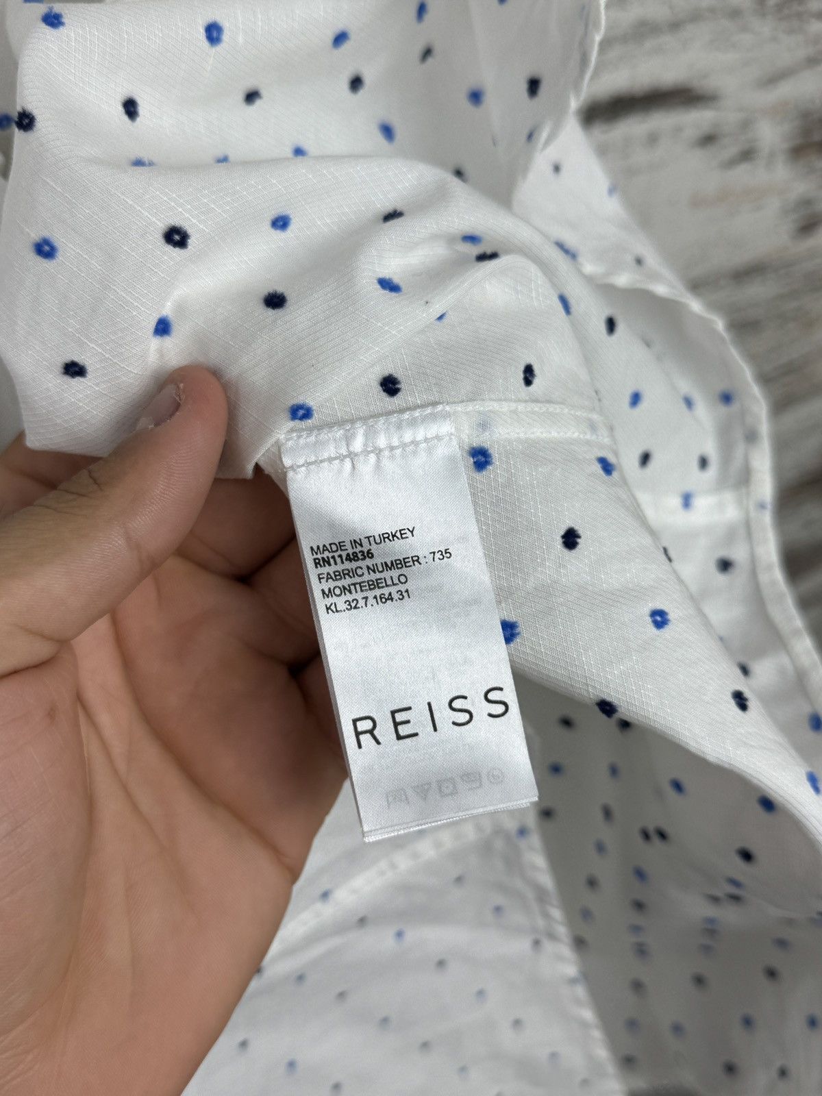 Reiss Mens Reiss shirts button up cotton linen luxury size L Size US L / EU 52-54 / 3 - 7 Thumbnail