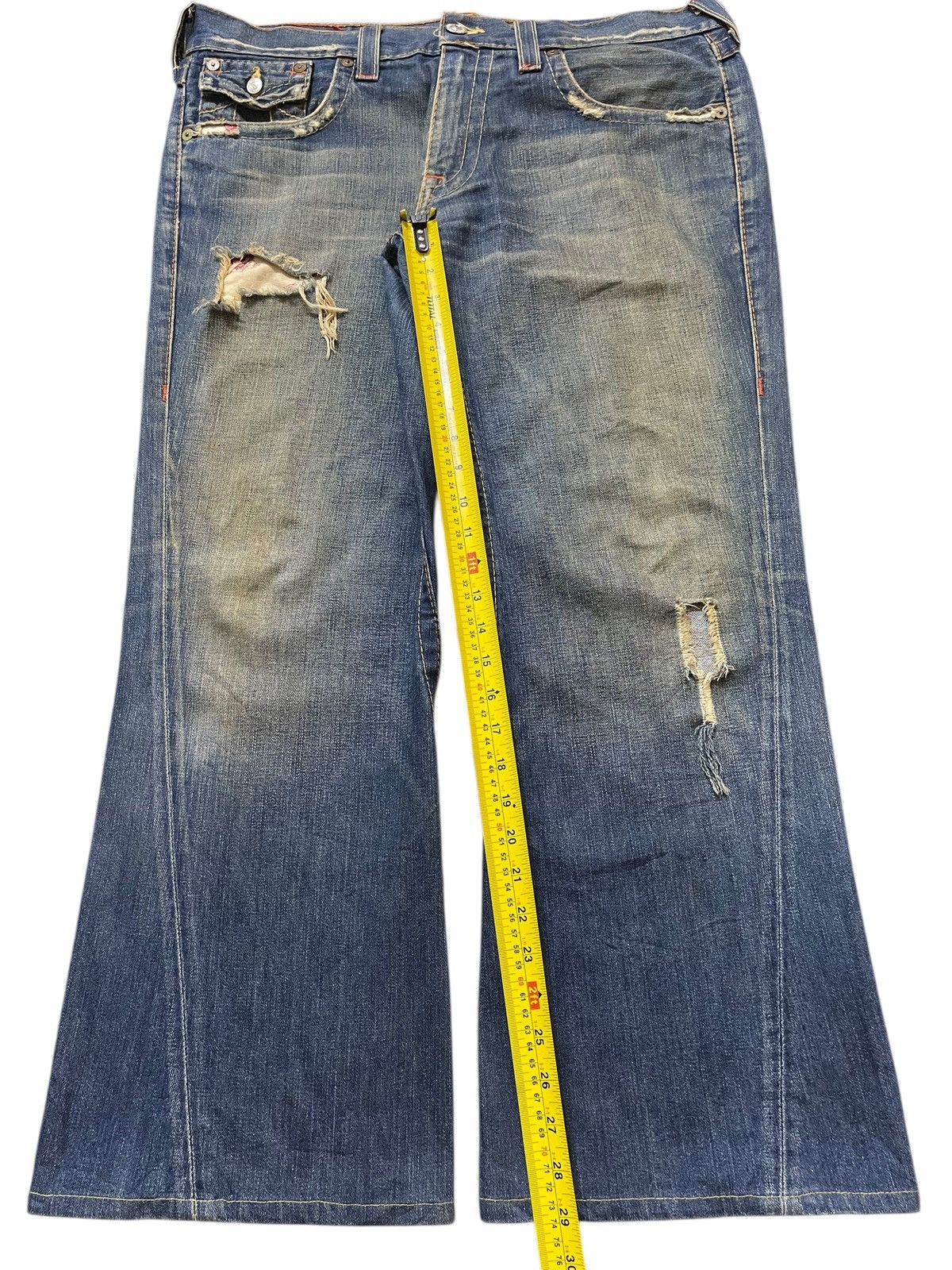 True Religion Vintage Usa True Religion Mud Wash Distress Spiral Leg Baggy Size US 38 / EU 54 - 15 Thumbnail