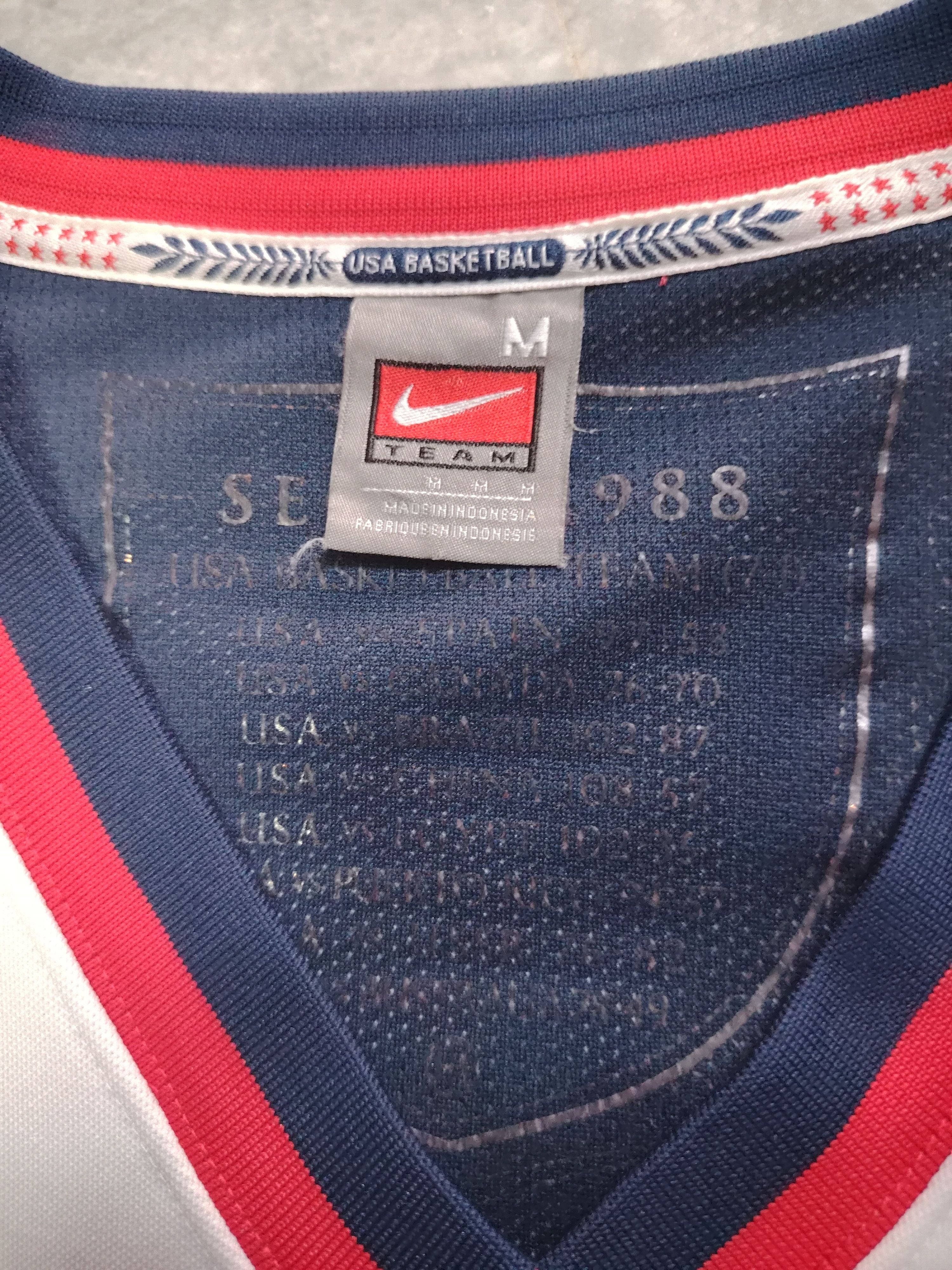 NBA Vintage Nike 1988 USA Olympics David Robinson Basketball NBA Size US M / EU 48-50 / 2 - 8 Thumbnail