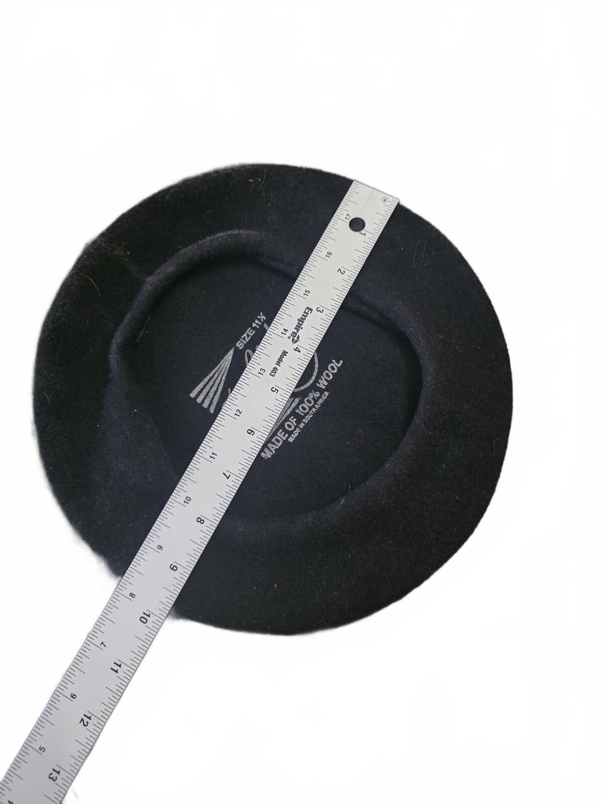 Other Vintage Top Style Black Wool Beret Hat Sz 11.5 South Africa Size ONE SIZE - 7 Thumbnail