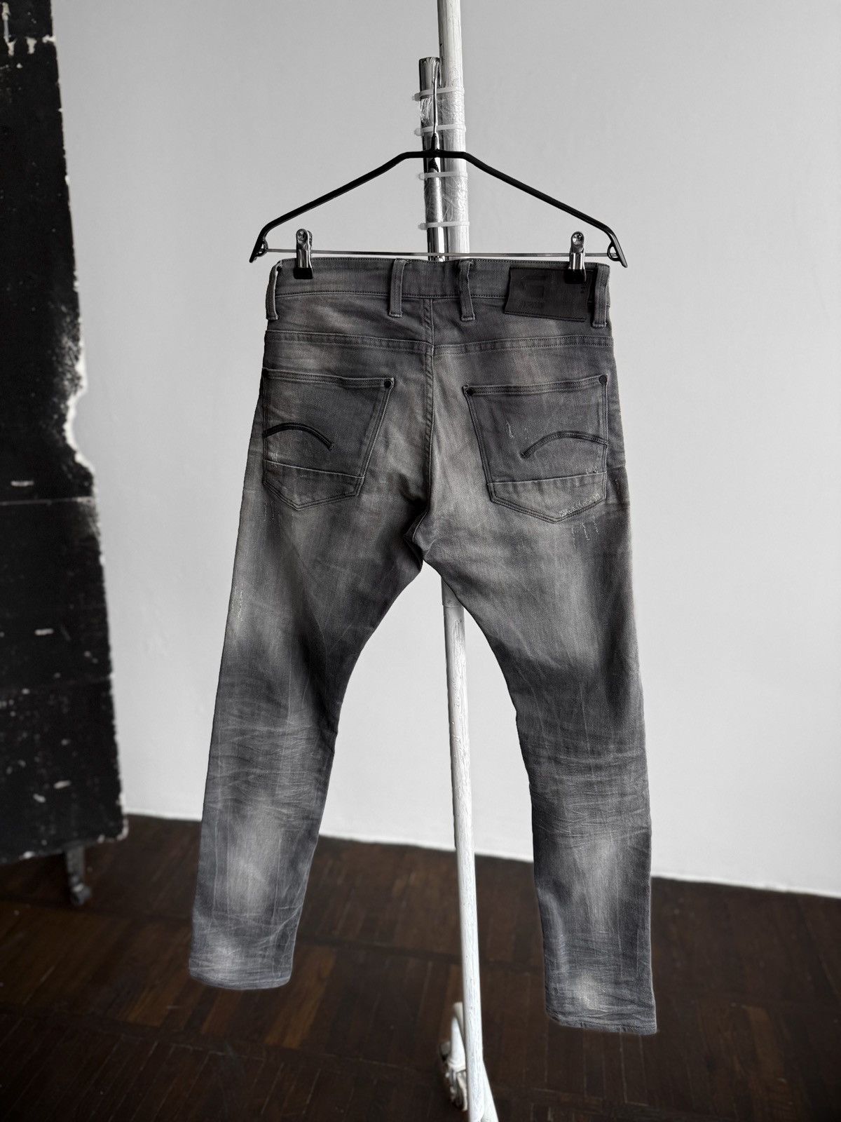 G-Star G-Star Raw Mens Grey Washed Tapered Slim Fit Denim Jeans Size US 32 / EU 48 - 5 Thumbnail