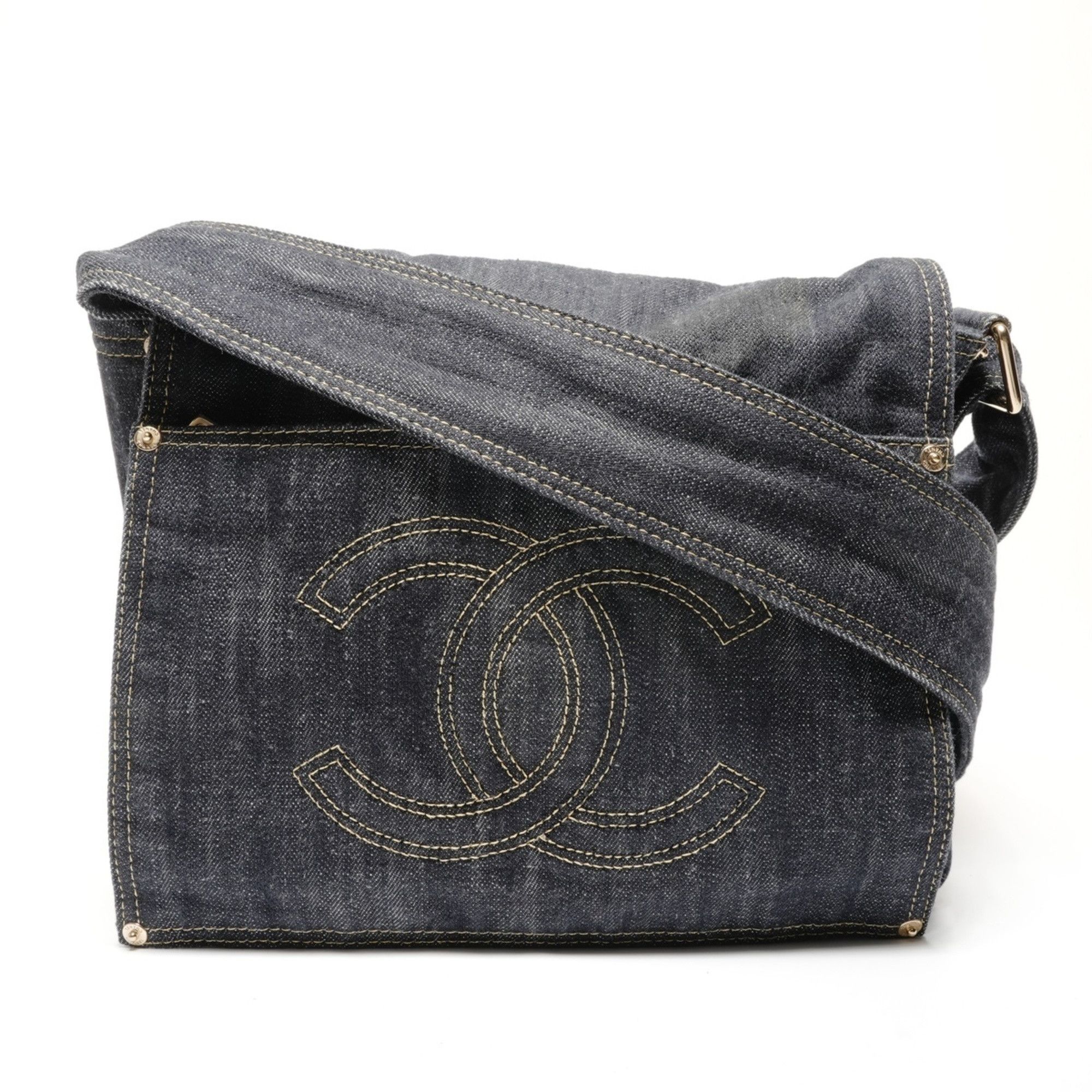 Chanel CHANEL Coco Mark Sparkling Denim Shoulder Bag Blue WS27125 Size ONE SIZE - 1 Thumbnail