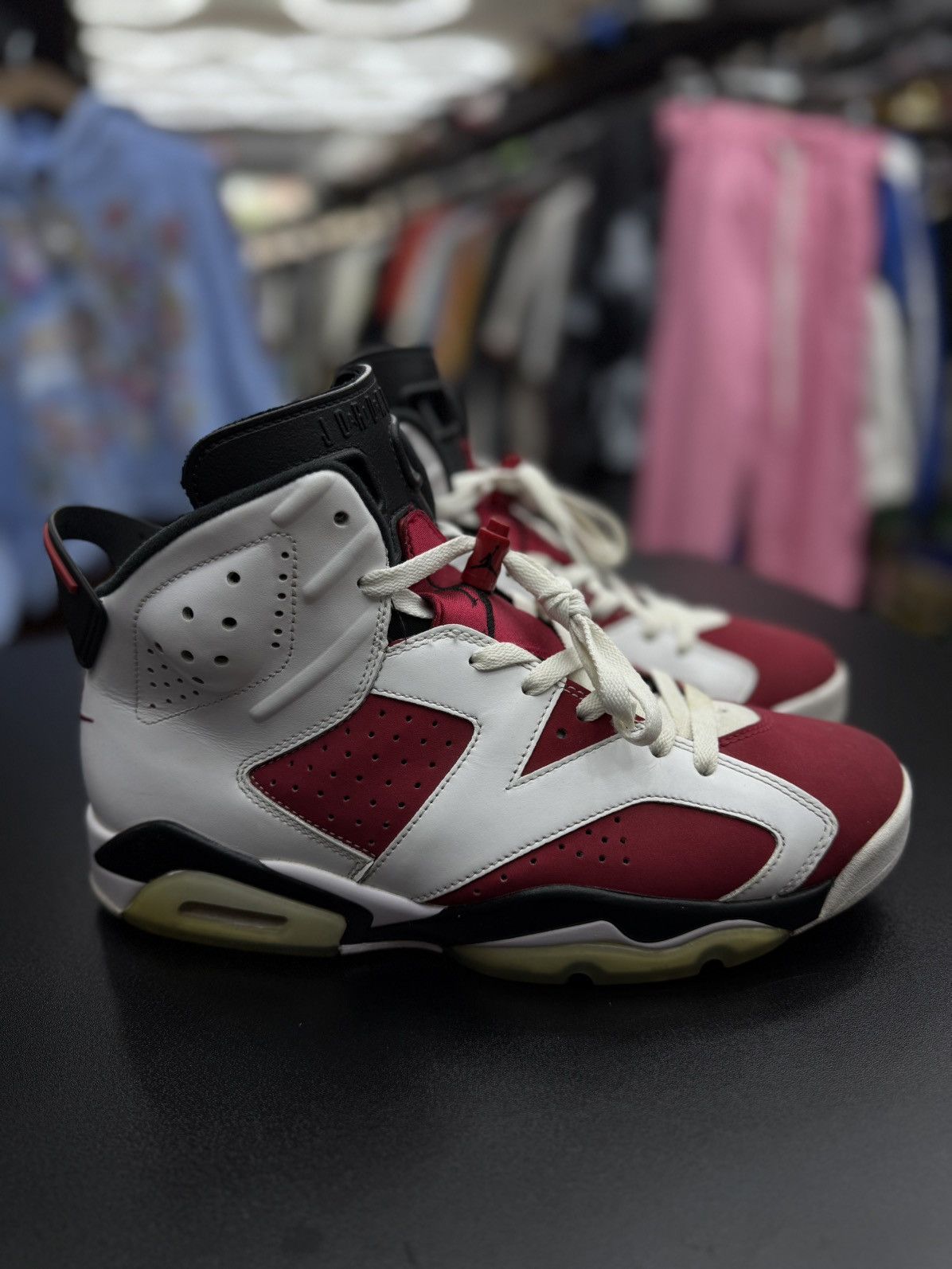 Jordan Brand × Nike Jordan 6 Carmine Size 9.5 Red White Pre Owned 🧼 Size US 9.5 / EU 42-43 - 2 Thumbnail