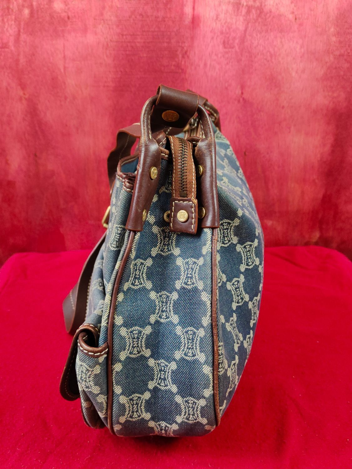 Celine Celine denim monogram vintage Shoulder hand Bag #SB035DLAL Size ONE SIZE - 9 Thumbnail
