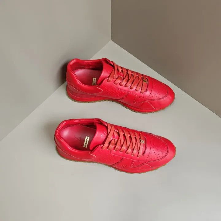Louis Vuitton Louis Vuitton Supreme Red Low-Top Sneakers -2508 Size US 8 / EU 41 - 6 Thumbnail