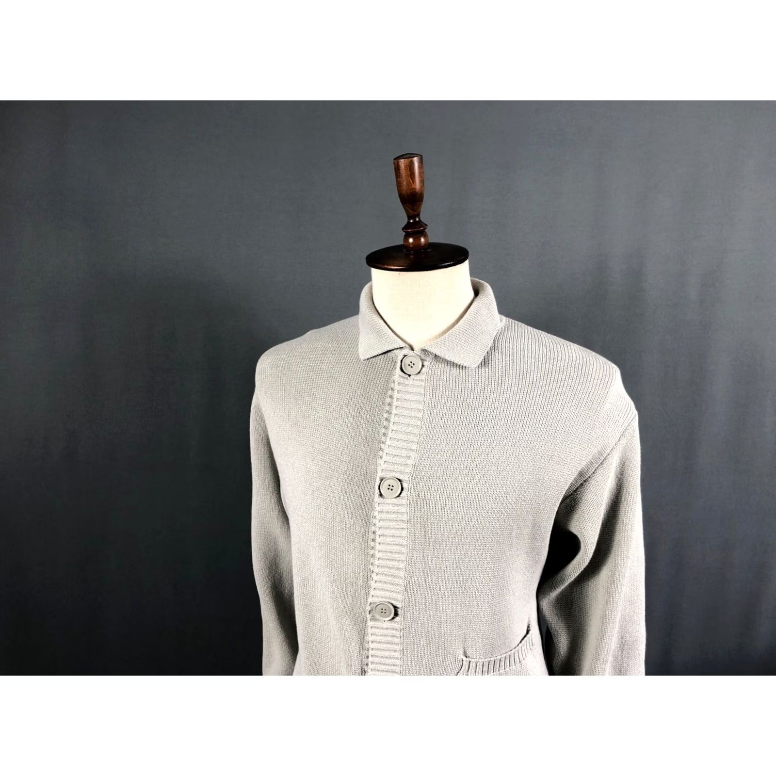 Vintage Barba Barba Napoli Knit Cardigan Cotton Men Gray M Size Cardigan Mens Knit Ribbed Collar Hem Cuffs Button Casual 90s Theme? Size US M / EU 48-50 / 2 - 4 Thumbnail