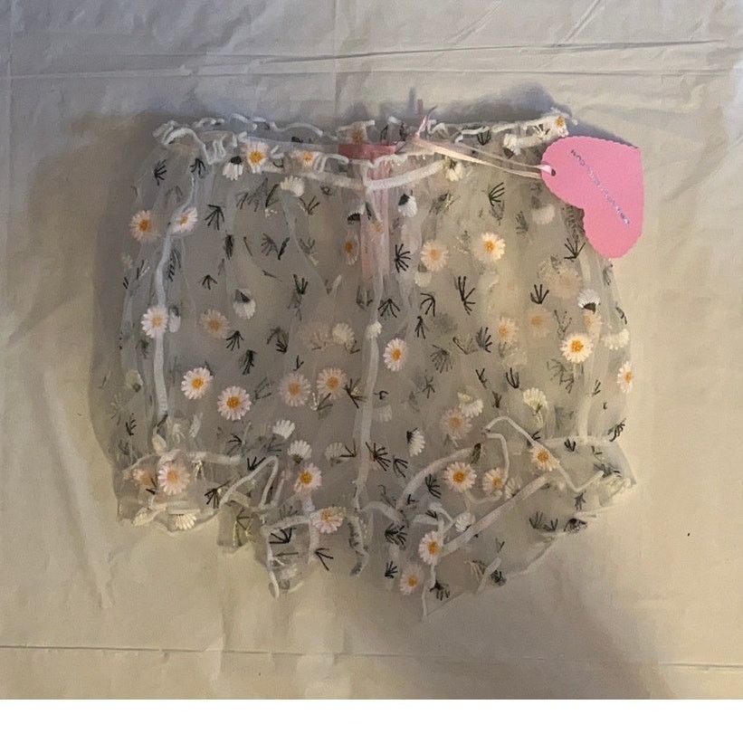 Dolls Kill Dolls kill Sugar Thrillz Daisy Embroidered Mesh Lingerie Set Size ONE SIZE - 3 Thumbnail