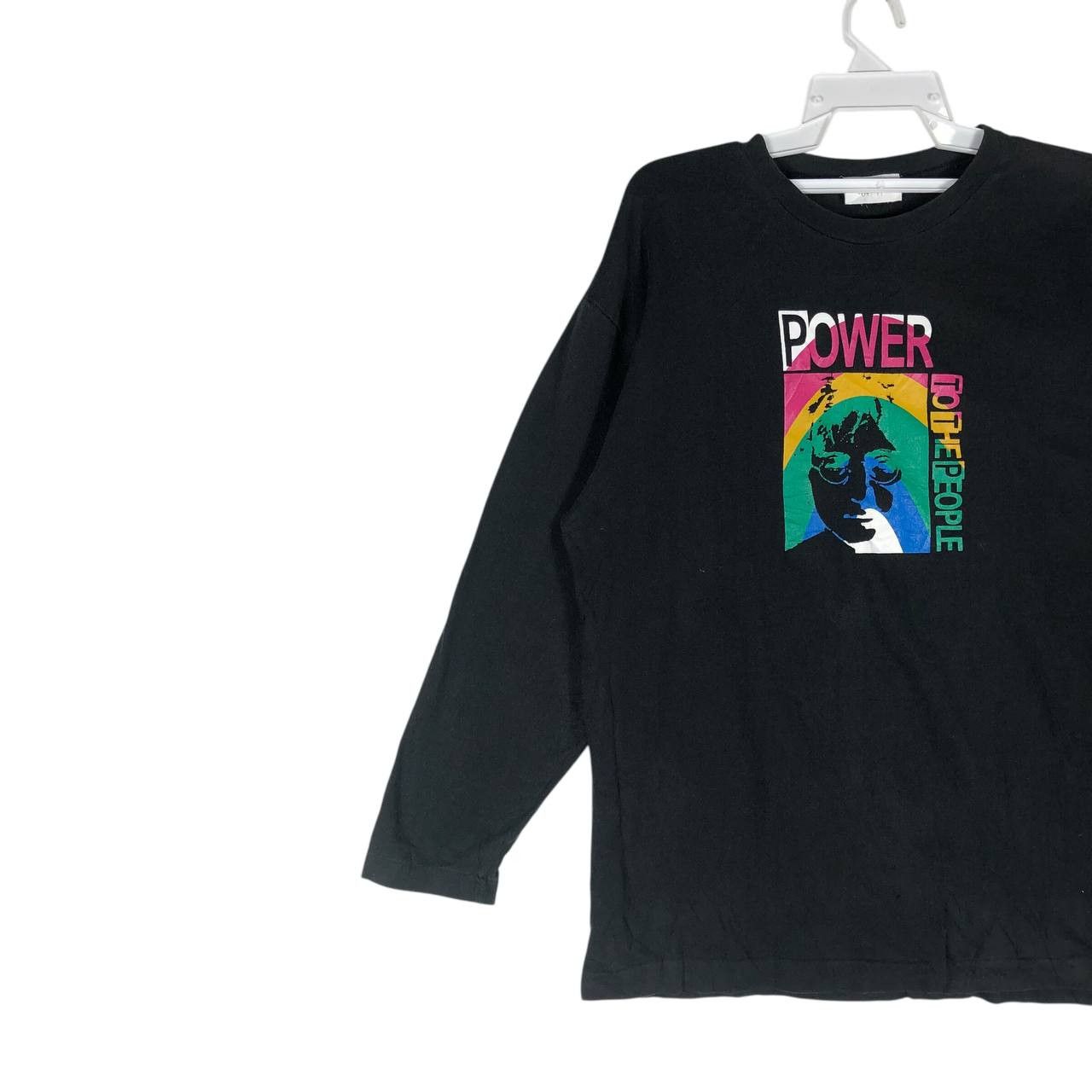 Band Tees × Vintage Vintage 90s John Lennon Power To The People Long T-shirt Size US L / EU 52-54 / 3 - 2 Thumbnail