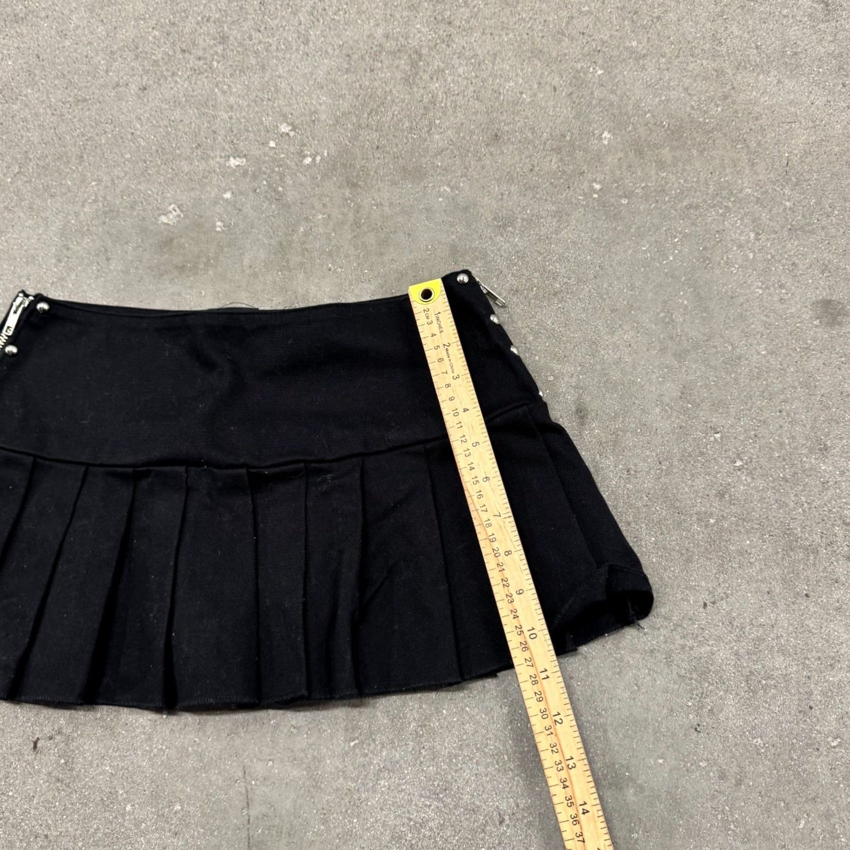 Vintage Switchblade Stiletto Mini Skirt Womens S Black Front Zipper Goth Emo Size 28" / US 6 / IT 42 - 5 Thumbnail