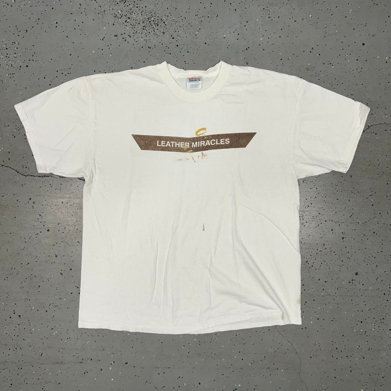 Hanes White vintage Leather Miracles tee Size US XL / EU 56 / 4 - 1 Thumbnail
