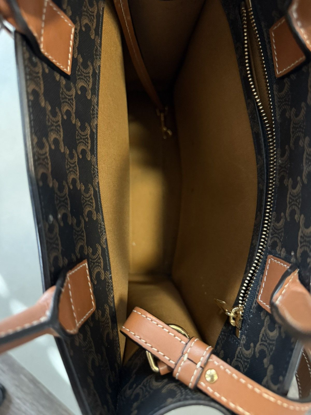Celine Celine Vertical Cabas Tote Triomphe Coated Canvas Large Size ONE SIZE - 4 Thumbnail