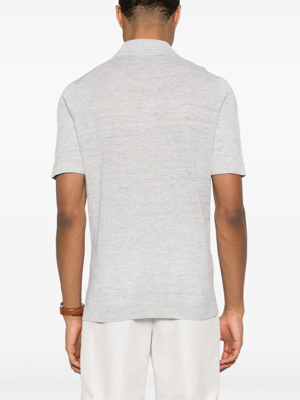 Brunello Cucinelli o1B3y1r0426 Knit Polo Shirt in Grey Size US M / EU 48-50 / 2 - 3 Thumbnail