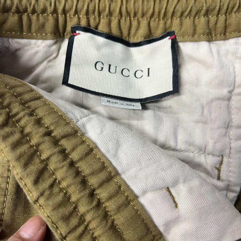 Gucci Gucci The latest kaki side striped trousers leg zipper spor Size US 34 / EU 50 - 4 Thumbnail