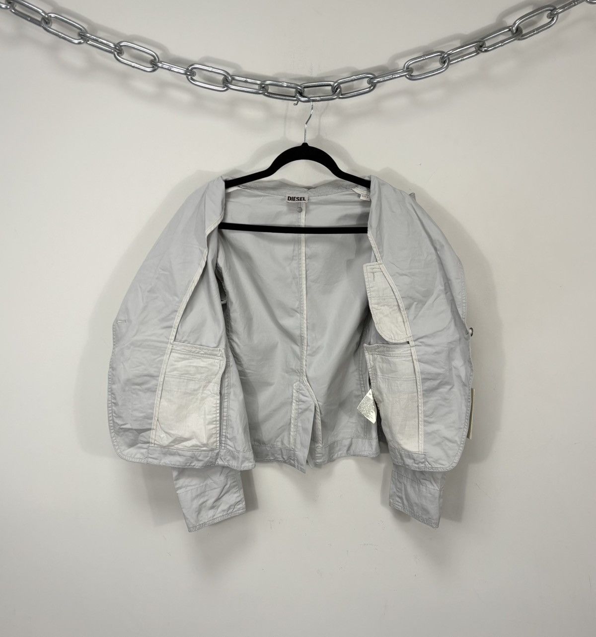 Diesel Diesel G-Velka NWT Women’s Grey Avant Garde Blazer Jacket Size L / US 10 / IT 46 - 2 Thumbnail
