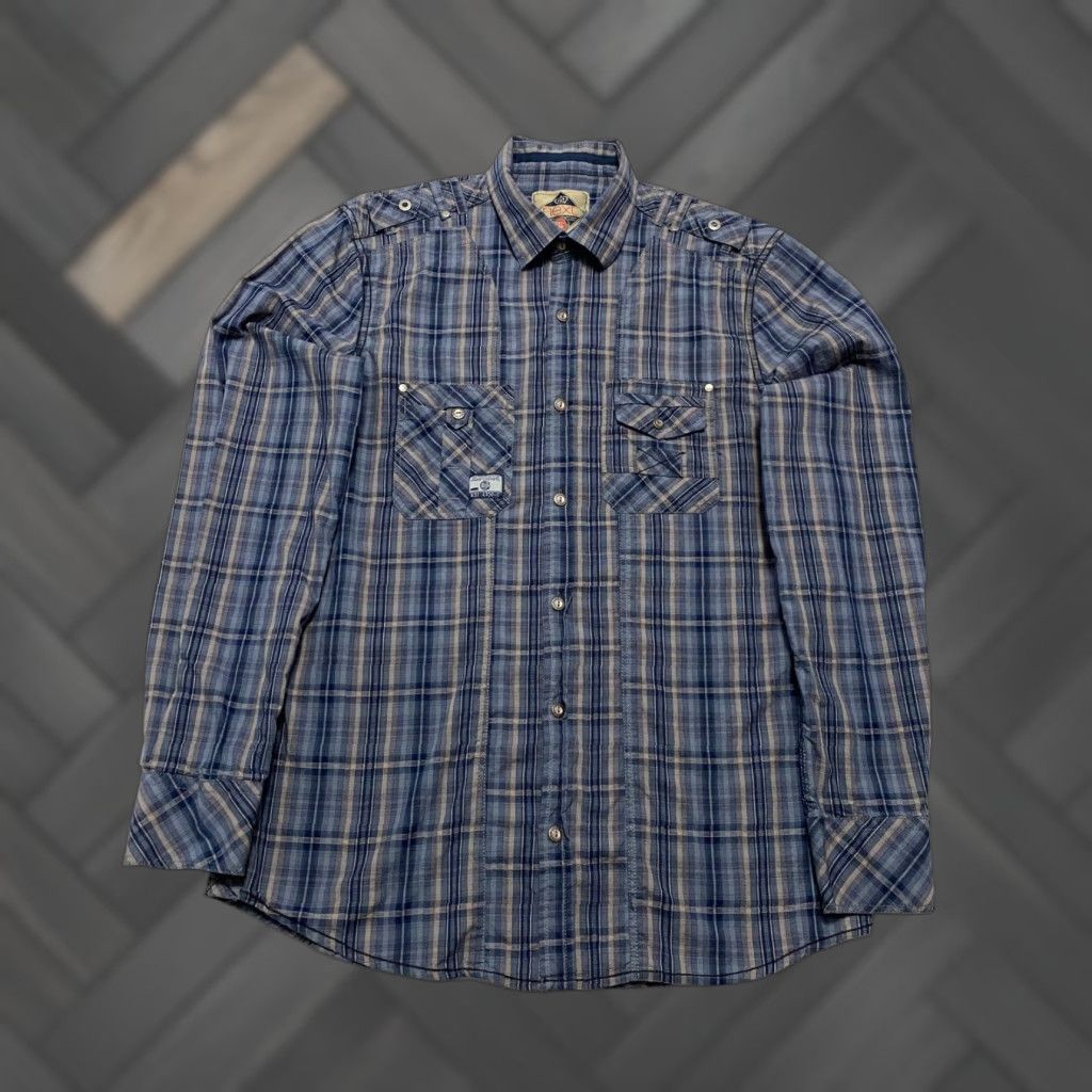 NEXT Next Men Shirt Long Sleeve Plaid Button-Up Blue M Size US M / EU 48-50 / 2 - 1 Thumbnail
