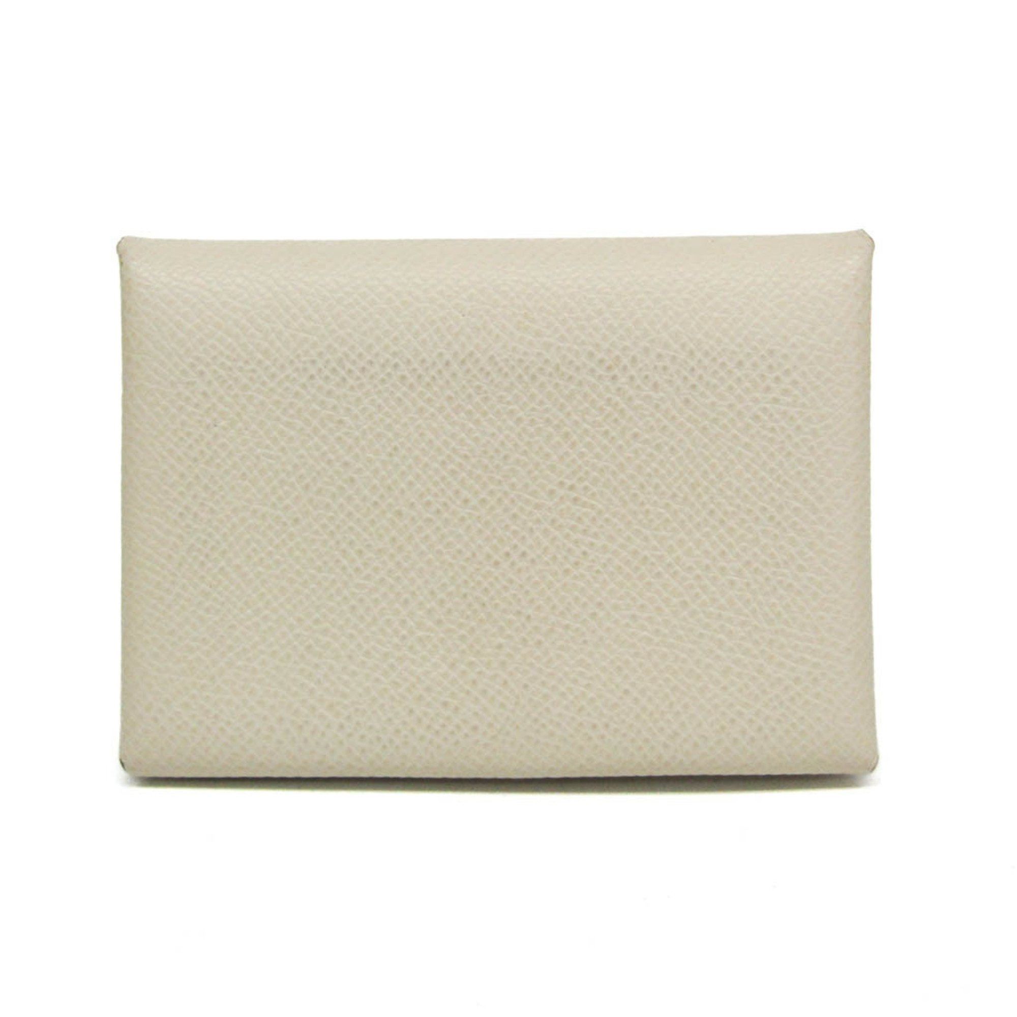 Hermes Hermes Calvi Duo Verso Epsom Leather Card Case Off-white,Yellow Size ONE SIZE - 1 Thumbnail