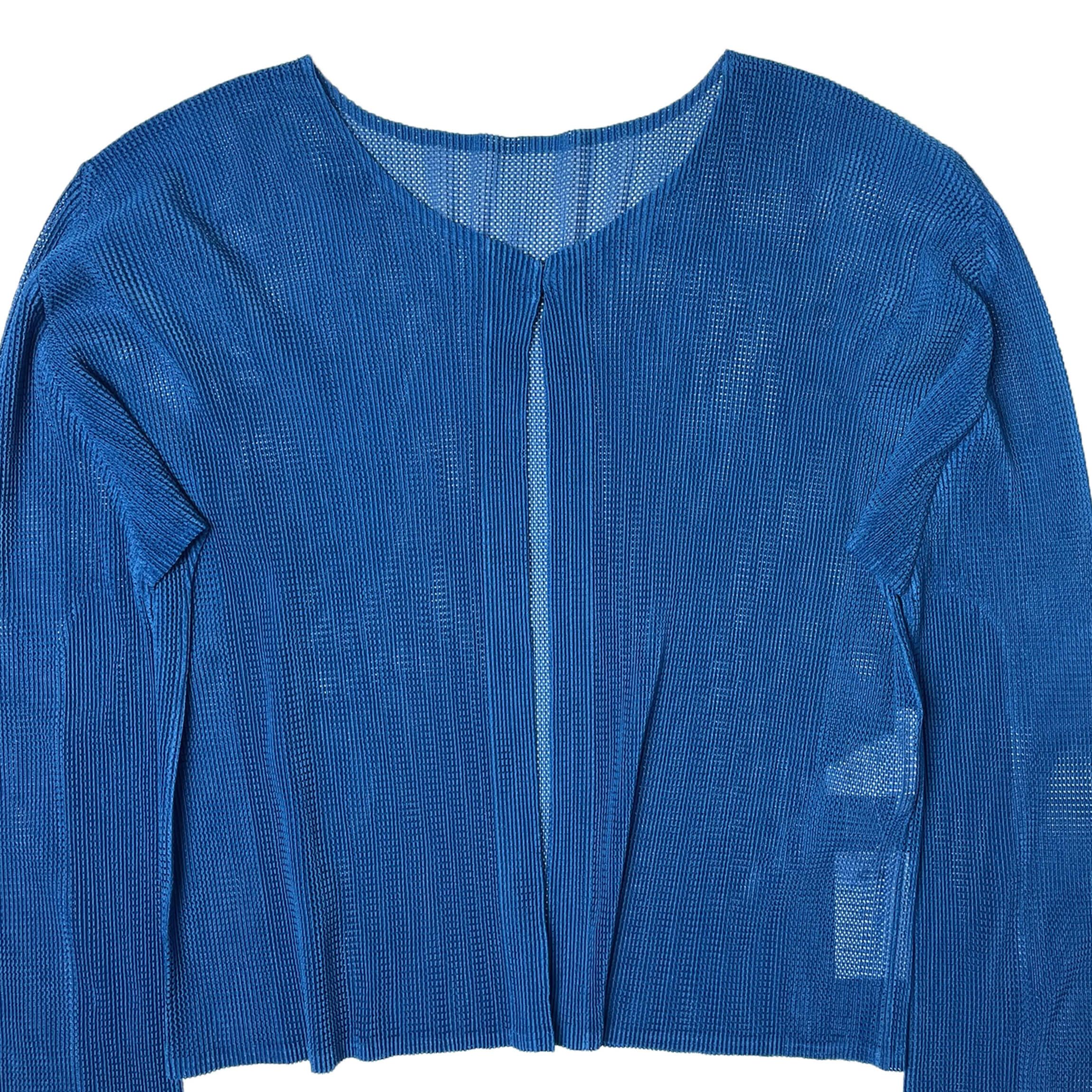 Issey Miyake issey miyake pleats blue cardigan Size L / US 10 / IT 46 - 2 Thumbnail