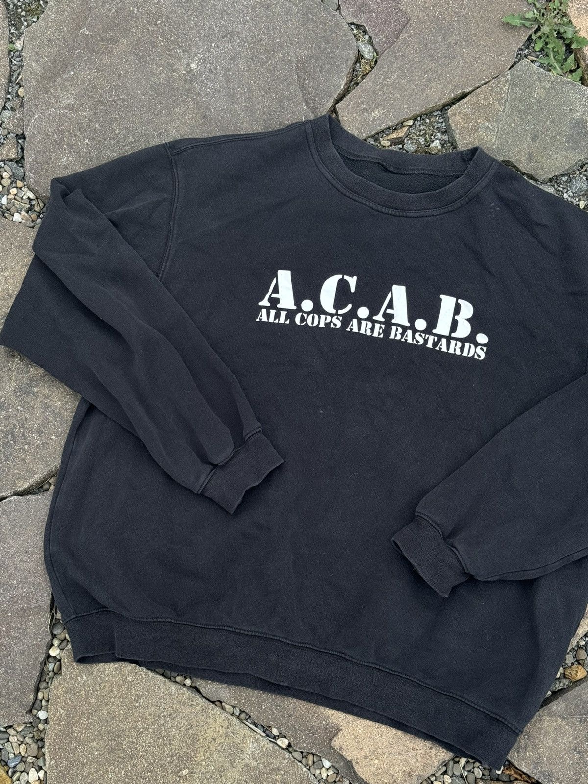 Vintage Vintage A.C.A.B Sweatshirt streetwear black ultras NWA Size US L / EU 52-54 / 3 - 2 Thumbnail