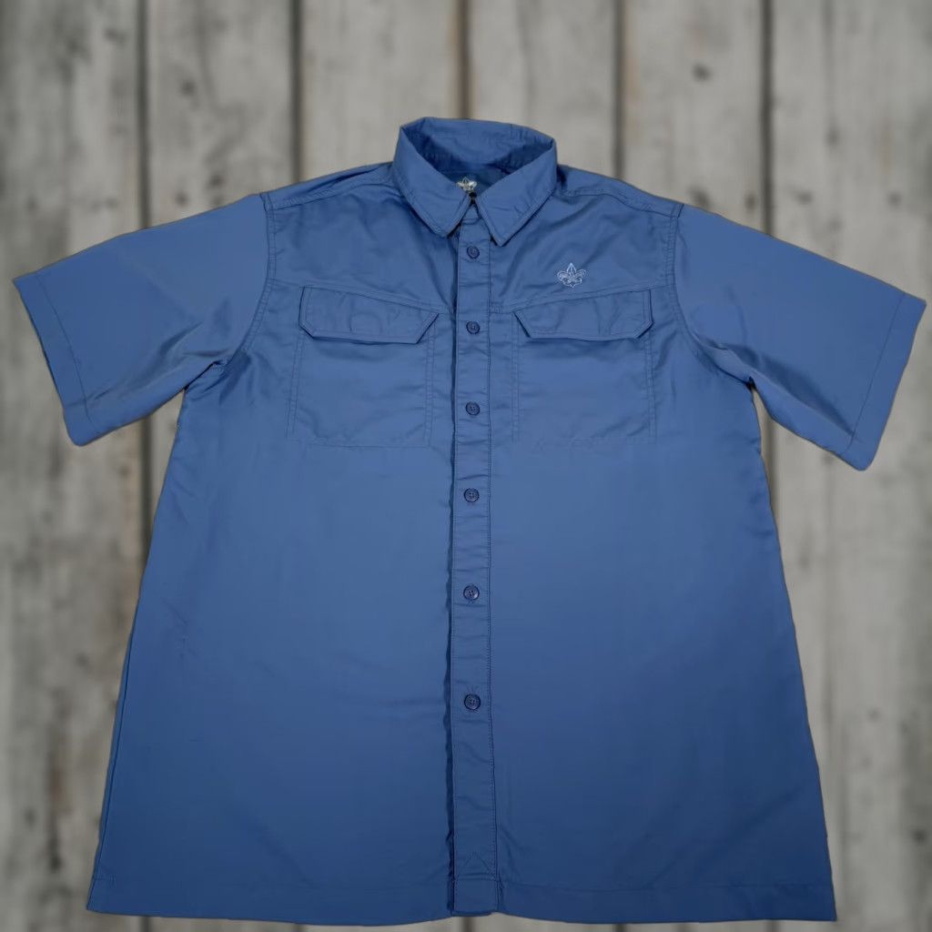 Vintage Boy Scouts Shirt Mens Medium Blue Uniform Microfiber Vented Short Sleeve BSA Size US M / EU 48-50 / 2 - 1 Thumbnail
