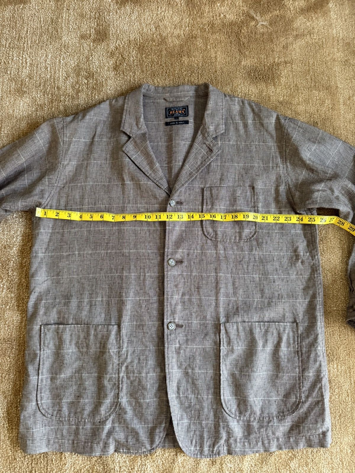 Beams Plus Beams Plus Linen Plaid Chore Jacket Size US XL / EU 56 / 4 - 6 Thumbnail