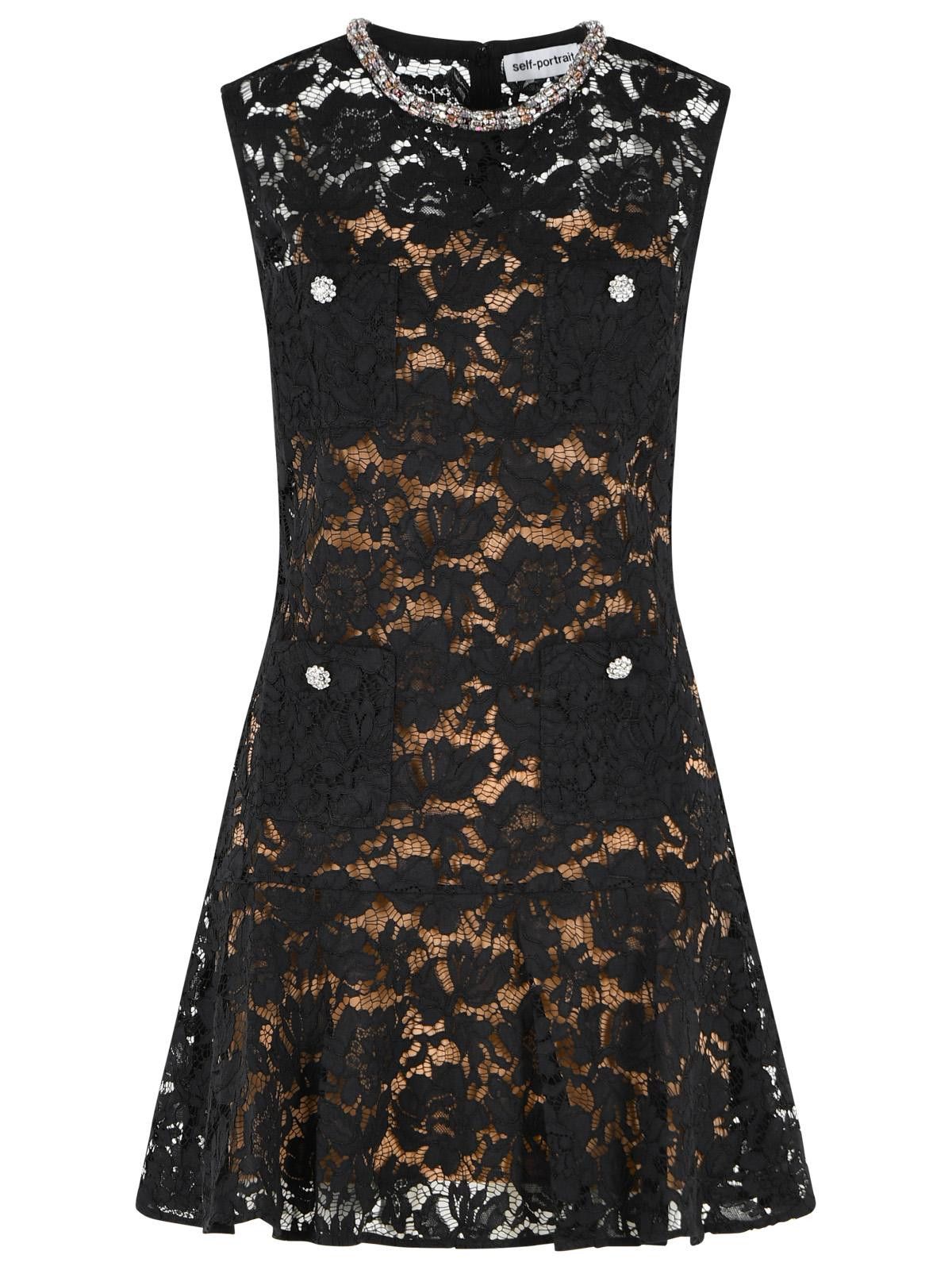 Self-Portrait SELF PORTRAIT Black Polyester Dress Size M / US 6-8 / IT 42-44 - 1 Thumbnail