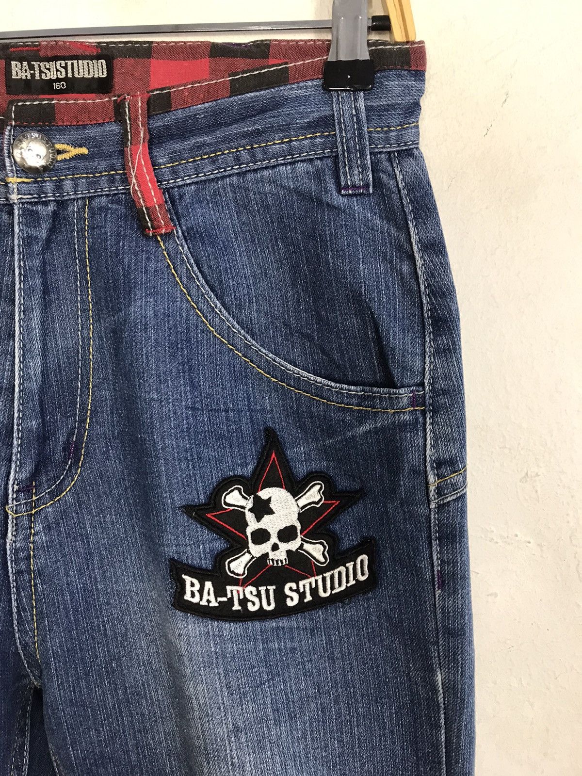 Japanese Brand Bat-su Studio Indigo Denim Back Chekered Printed Size US 28 / EU 44 - 6 Thumbnail