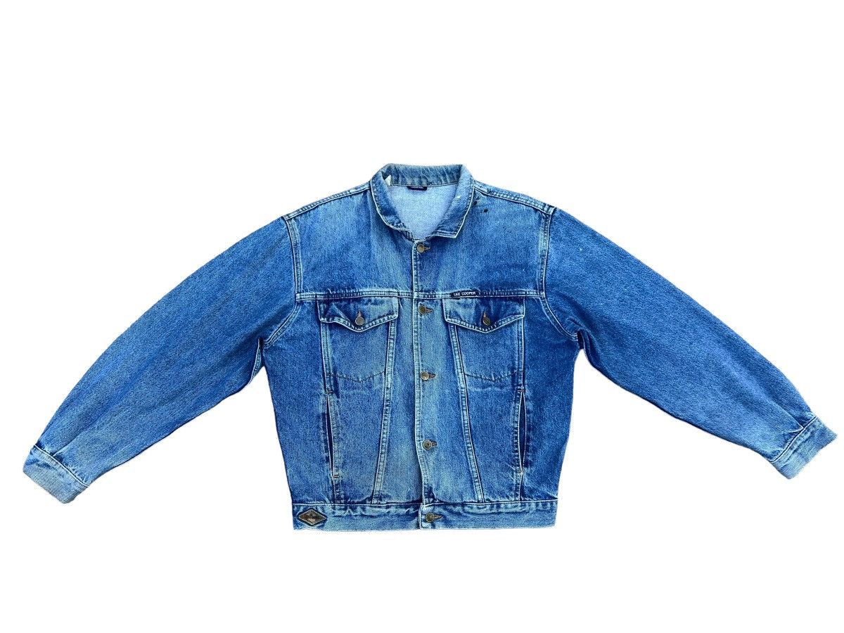 VTG 80s 90s Lee Cooper Distress Fade Denim Trucker Jacket