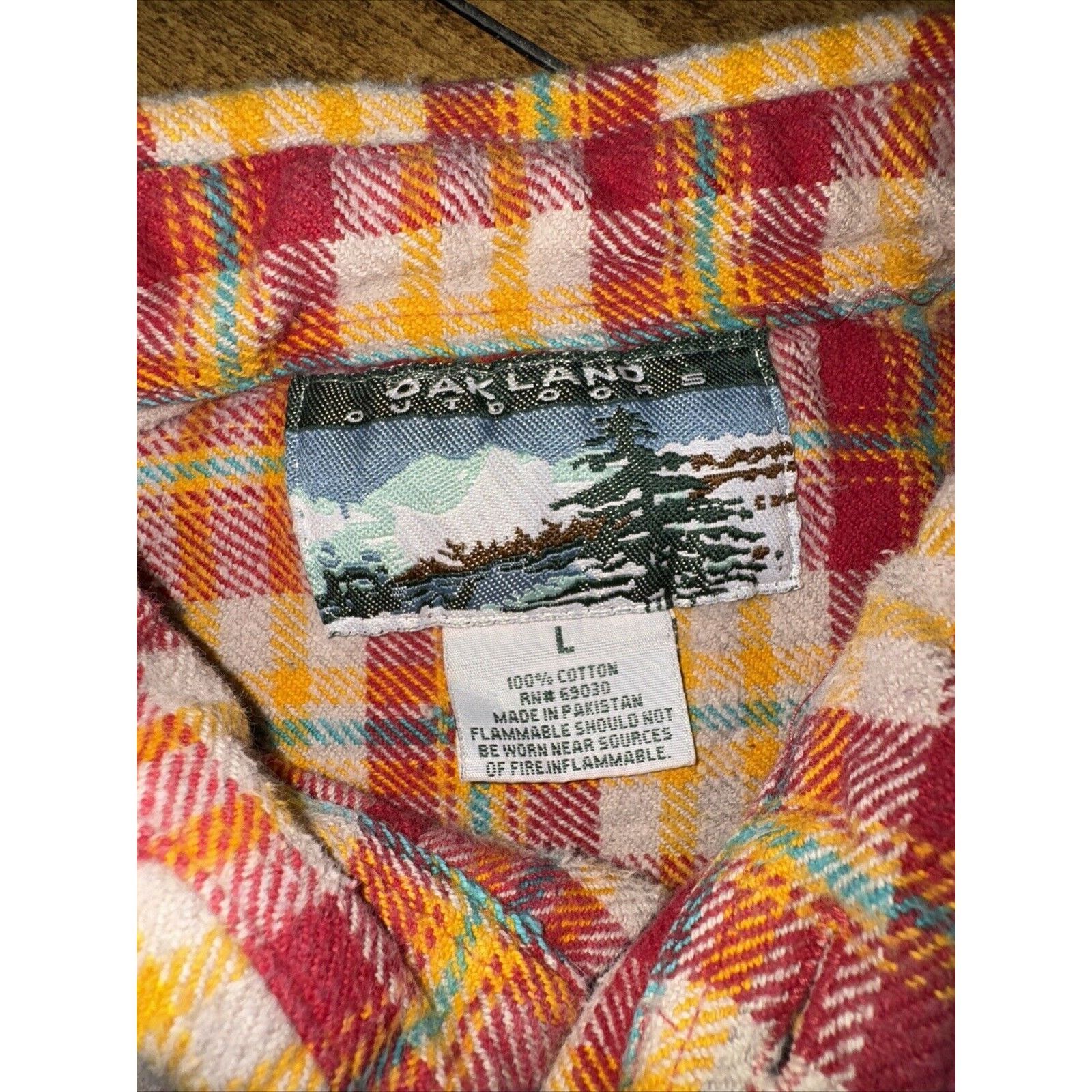 Vintage Vintage Oakland Outdoors Flannel Red/Orange Large 24x27 Size US L / EU 52-54 / 3 - 2 Thumbnail