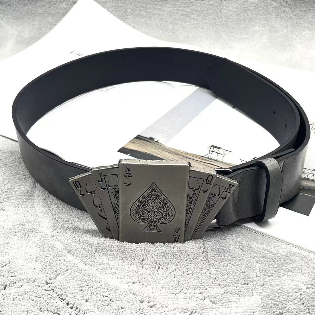 Designer Poker Future Vintage Belt Riveted Belts Menswear Accessories Size ONE SIZE - 1 Thumbnail