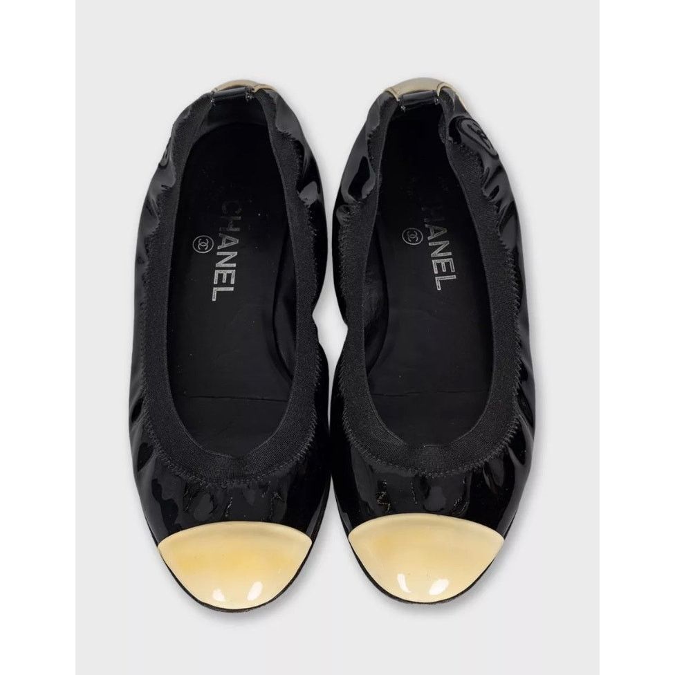 Chanel Chanel Black Patent Leather Ballerina Flats - Size 39.5 Size US 8.5 / IT 38.5 - 2 Thumbnail