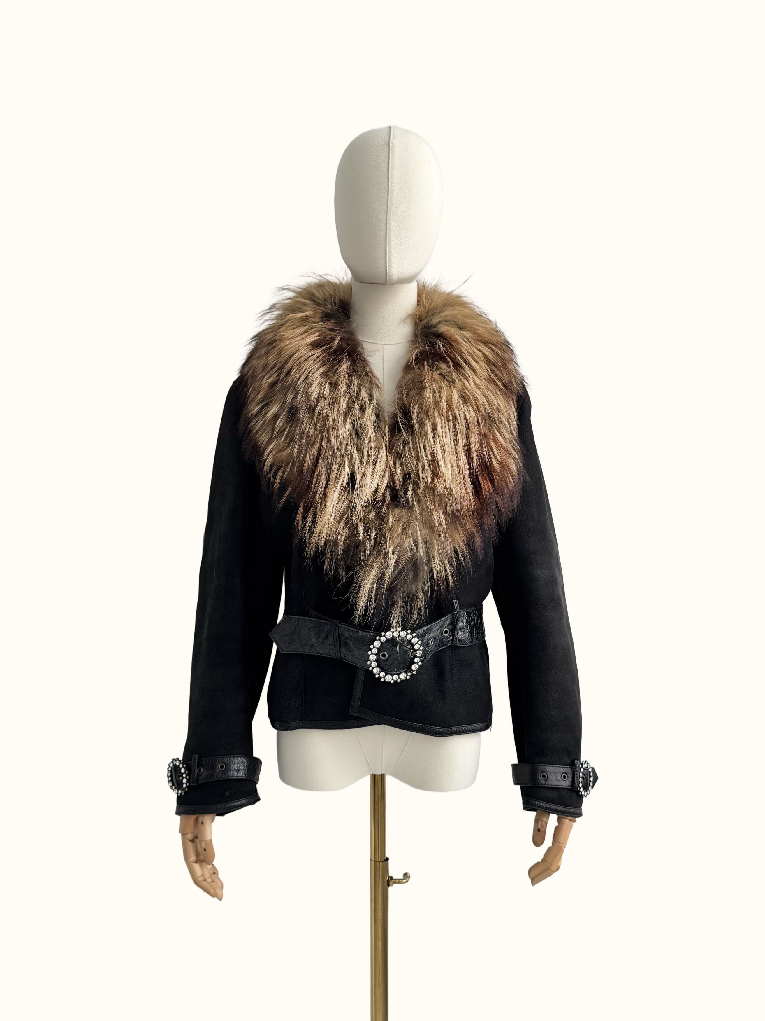 Vintage Vintage Cropped Real Sheepskin Jacket (B550)E2D15 Size L / US 10 / IT 46 - 1 Thumbnail